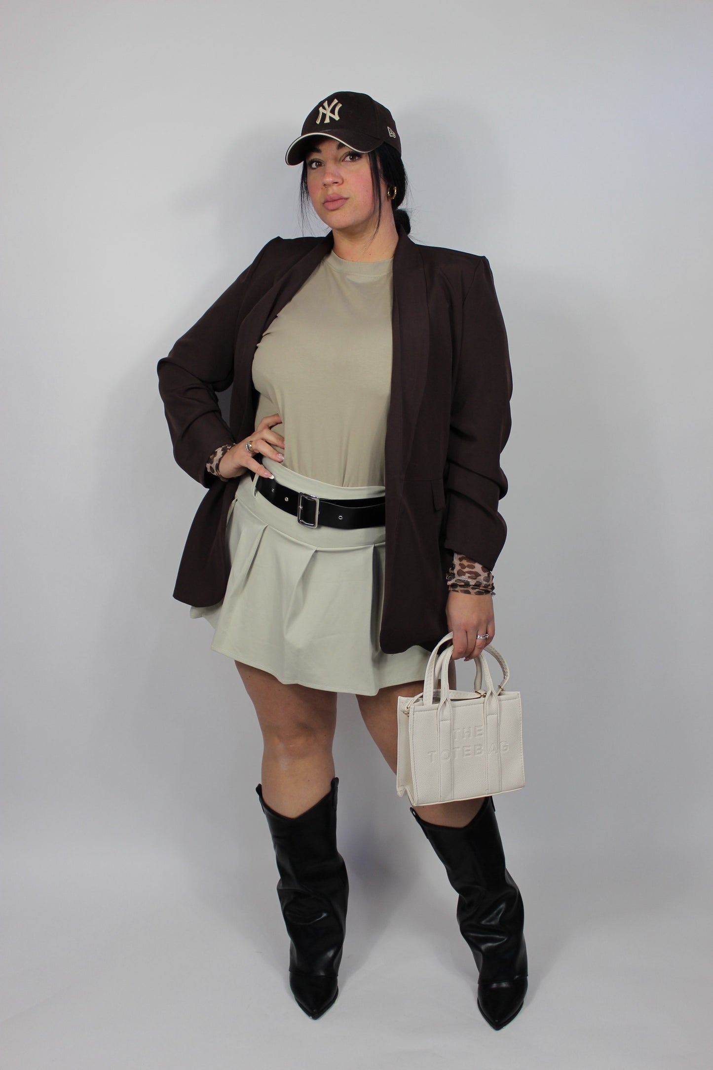 Giacca Drappeggiata Curvy Marrone