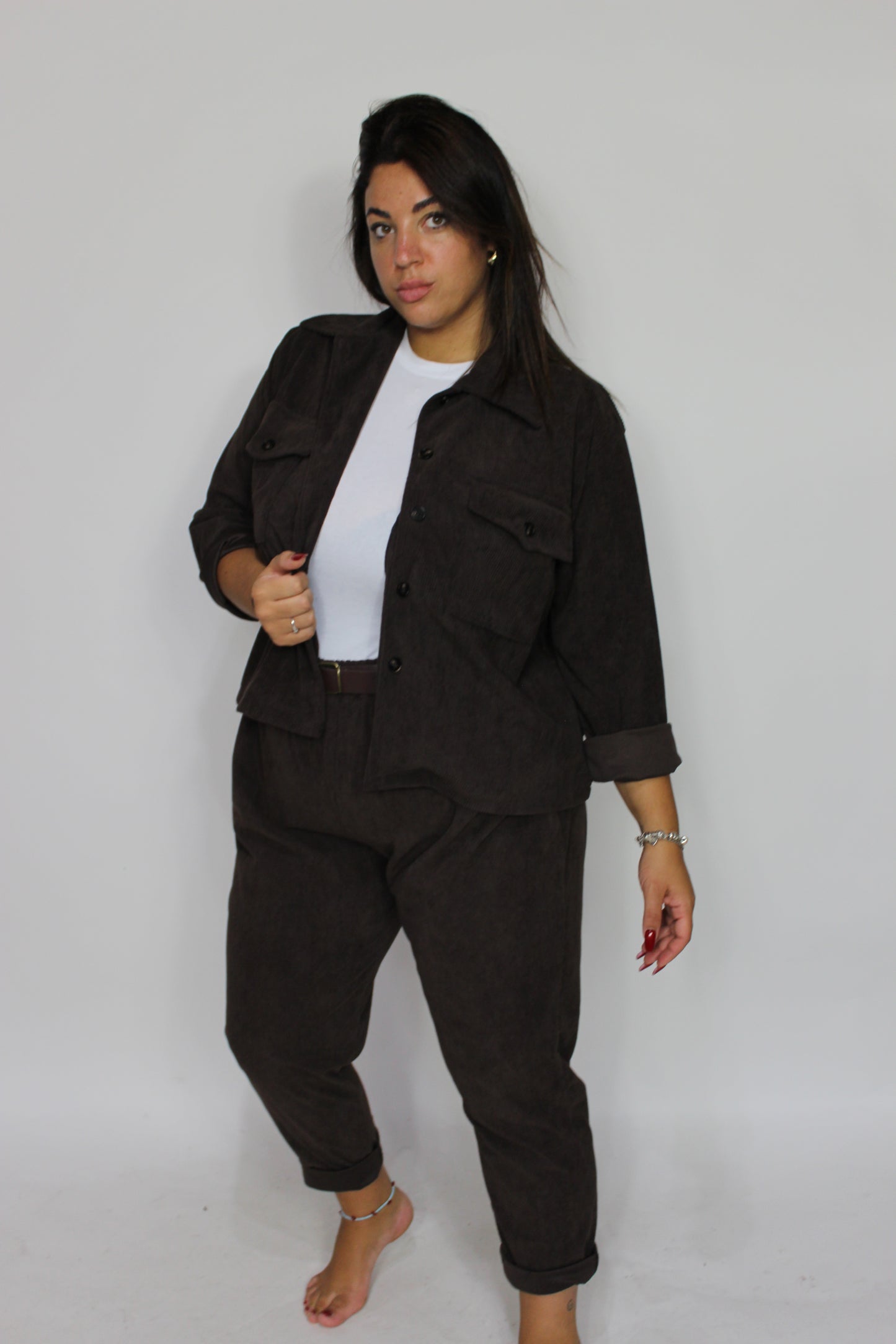 Coordinato in velluto Curvy vari colori