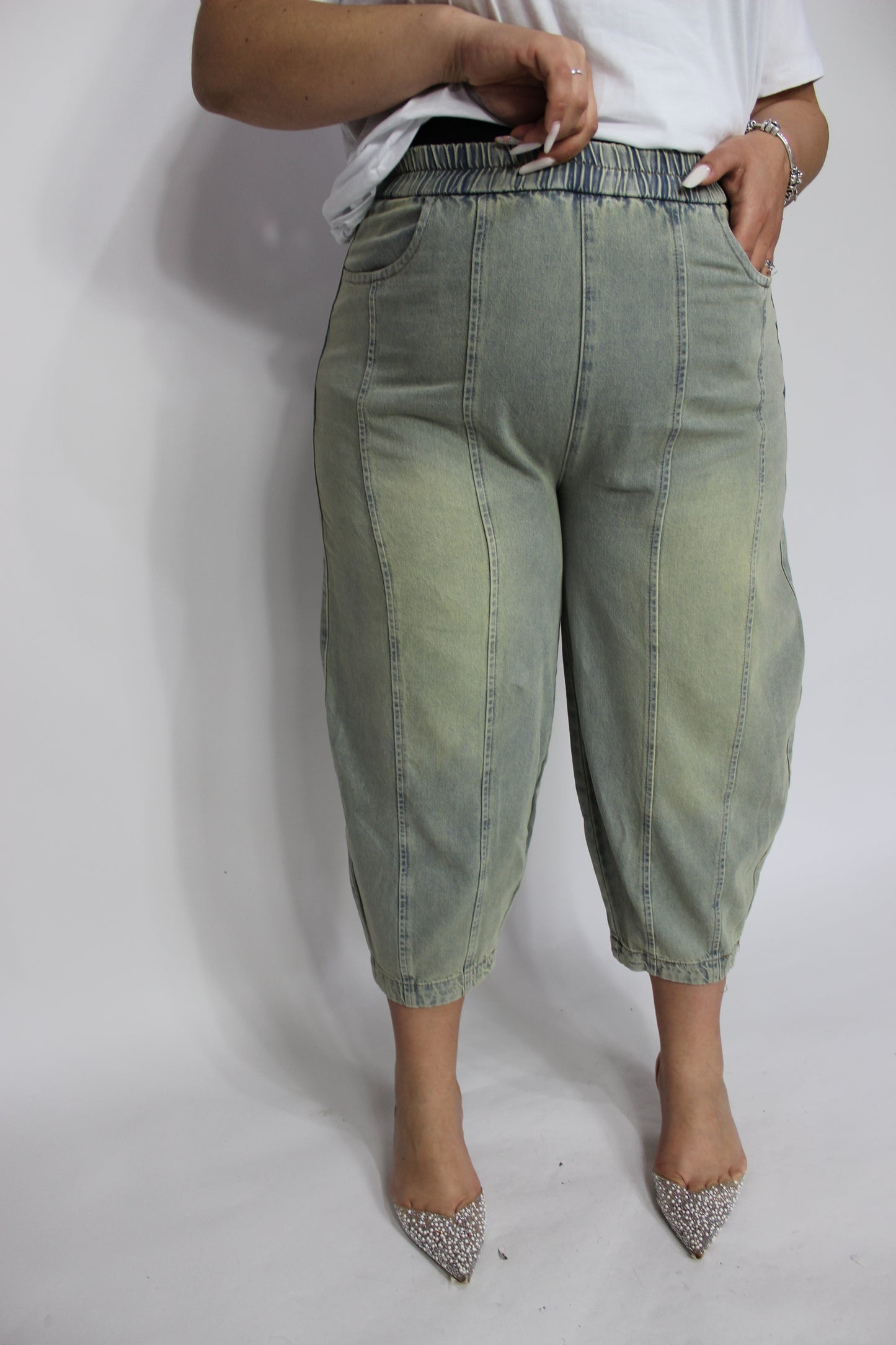 Jeans ballon sabbiato Slim & Curvy
