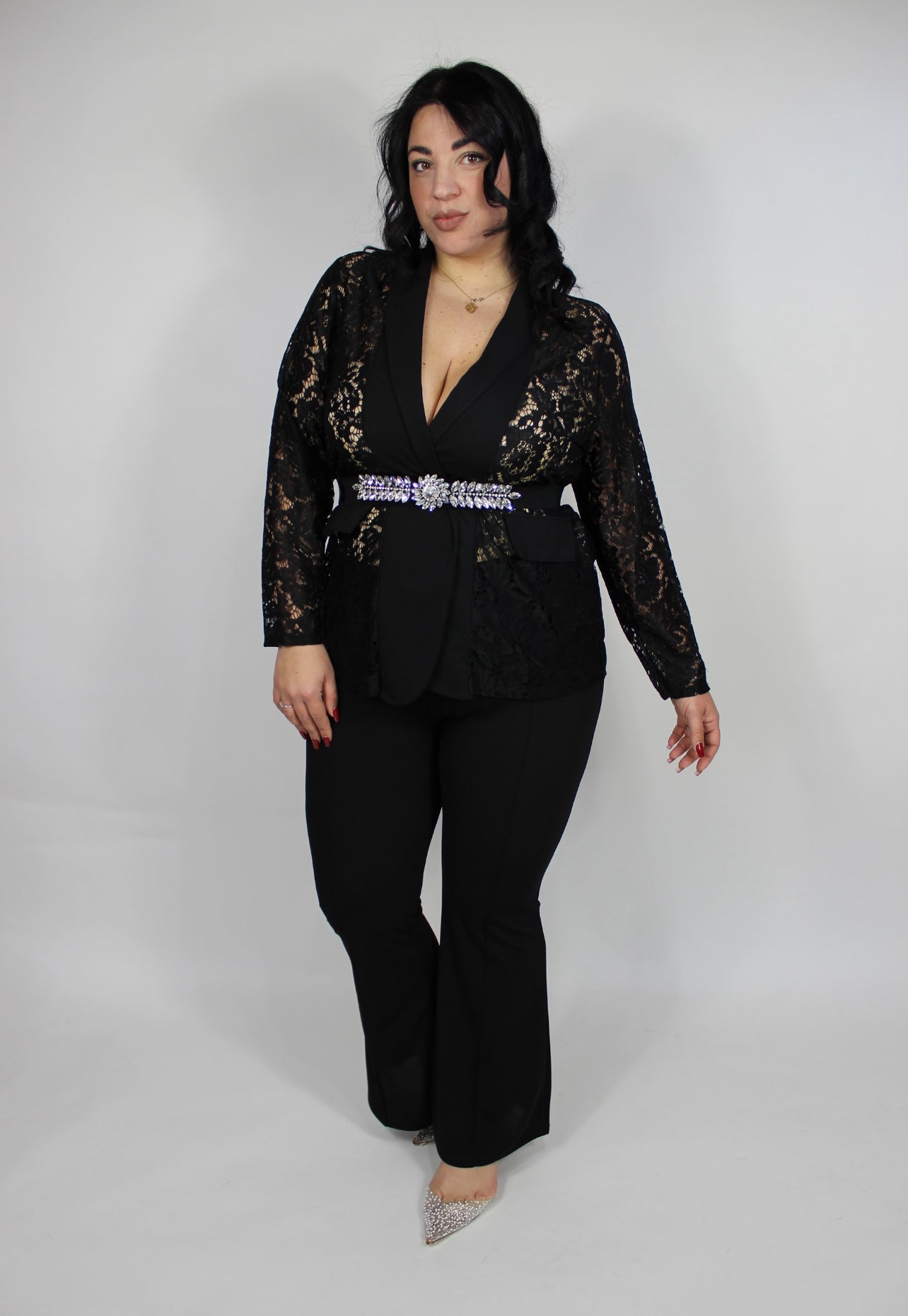 Tailleur Pizzo Curvy Nero