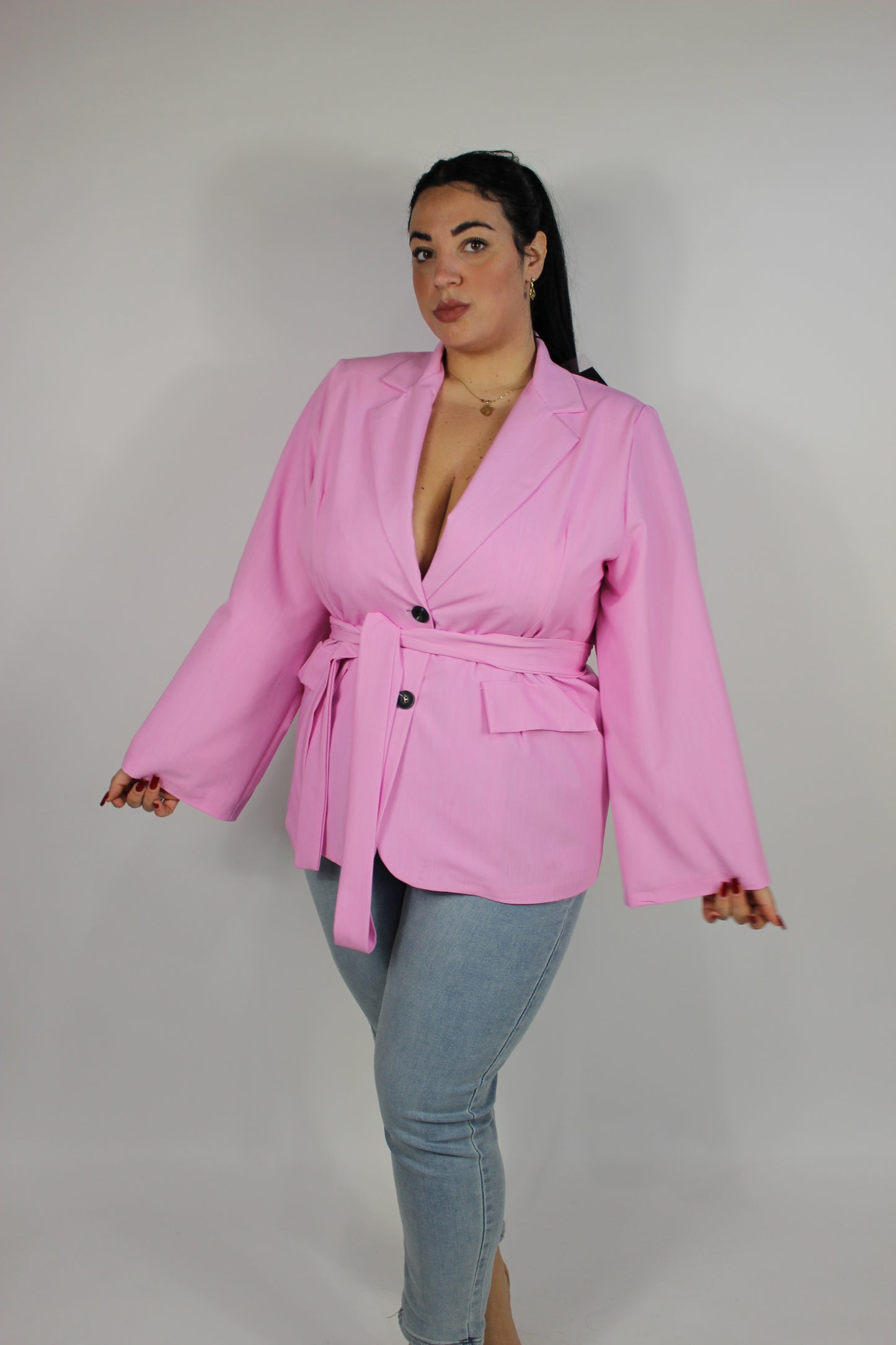 Giacca coulisse Curvy Rosa