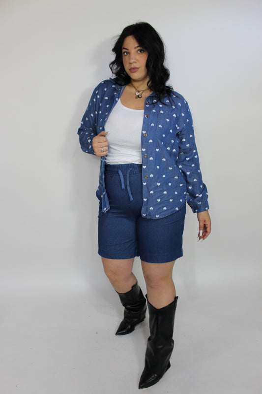 Bermuda effetto Denim Scuro (M/XXL)