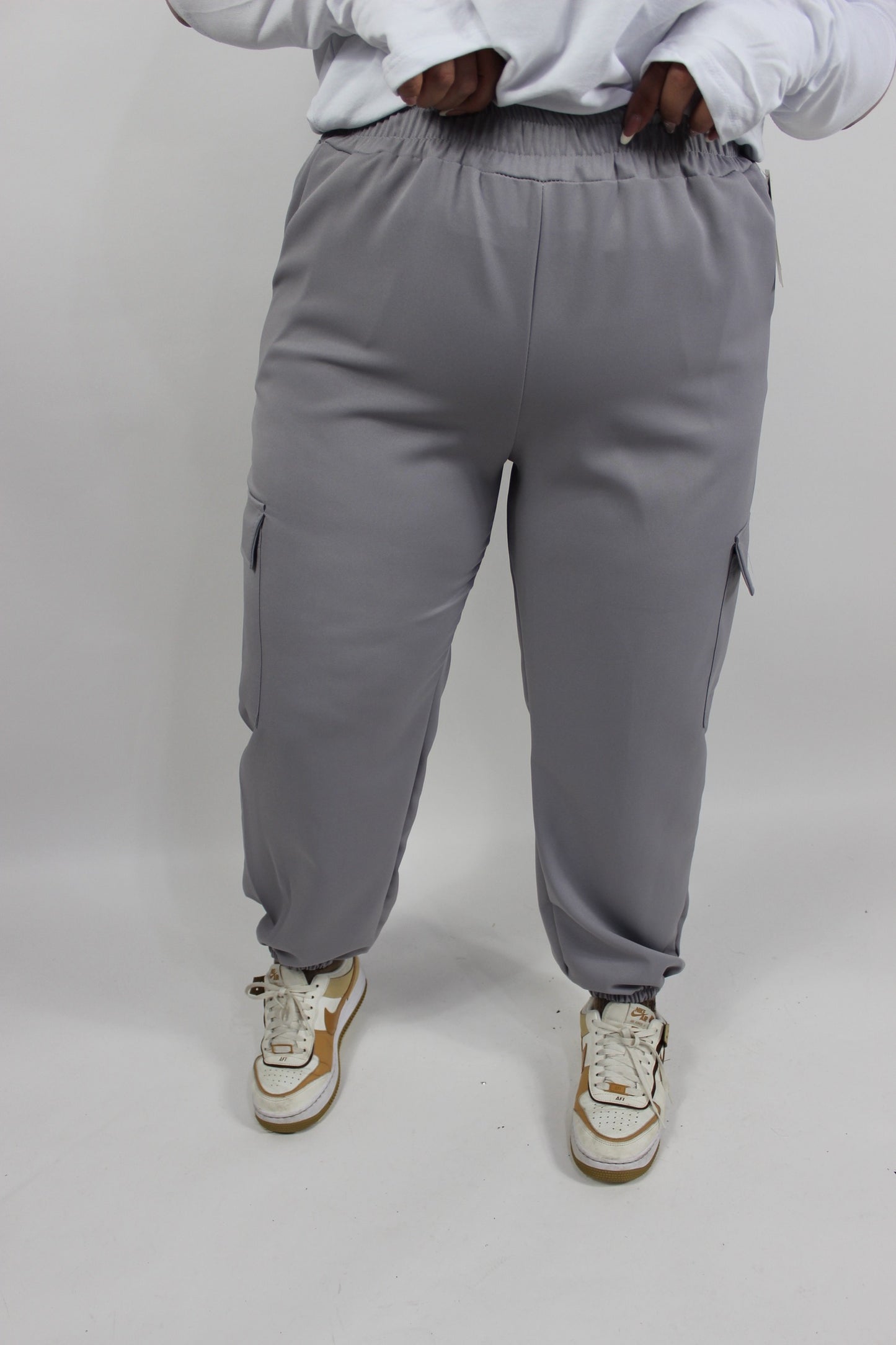 Pantalone Cargo Curvy Grigio