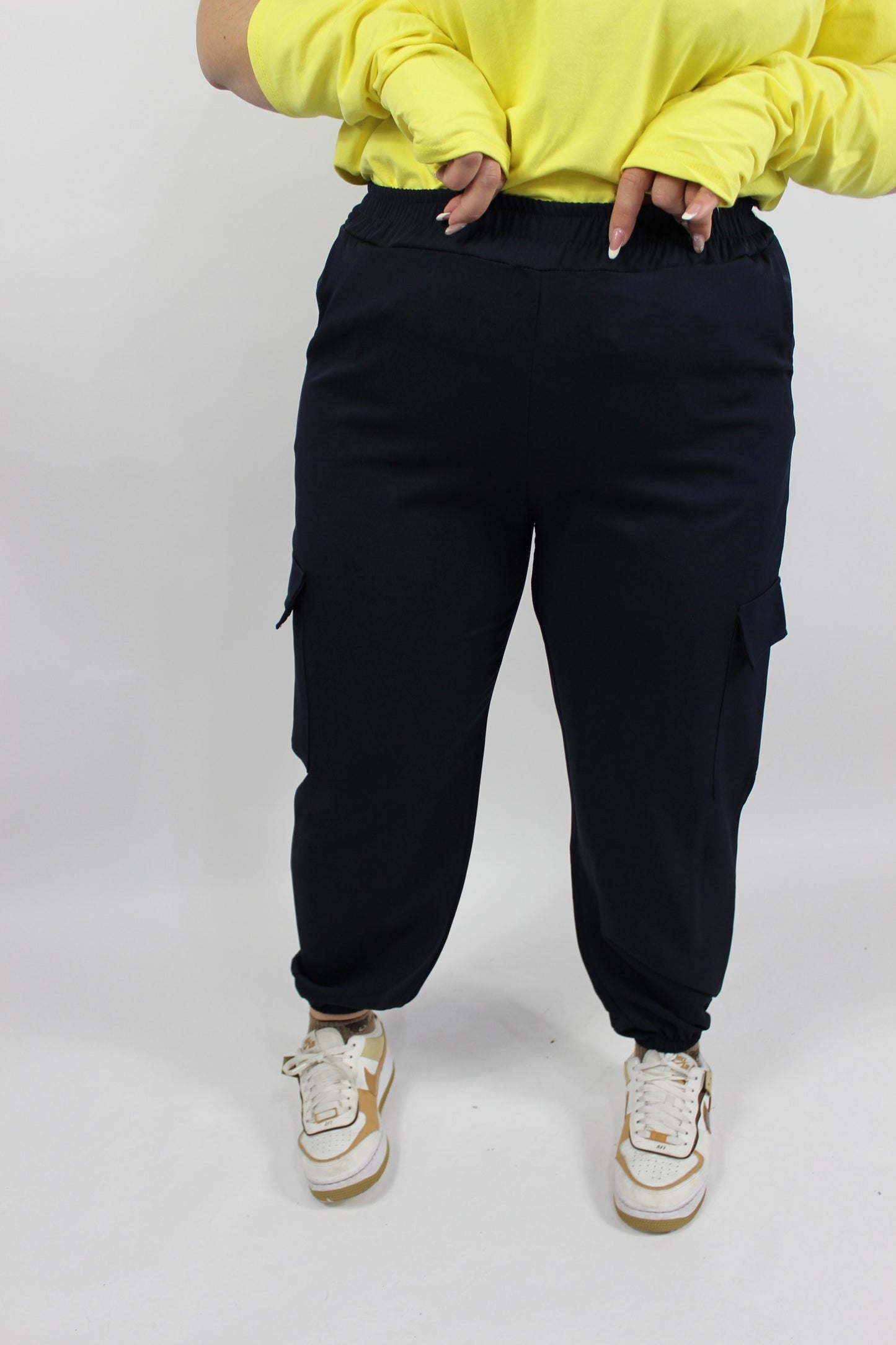 Pantalone Cargo Curvy Blu notte