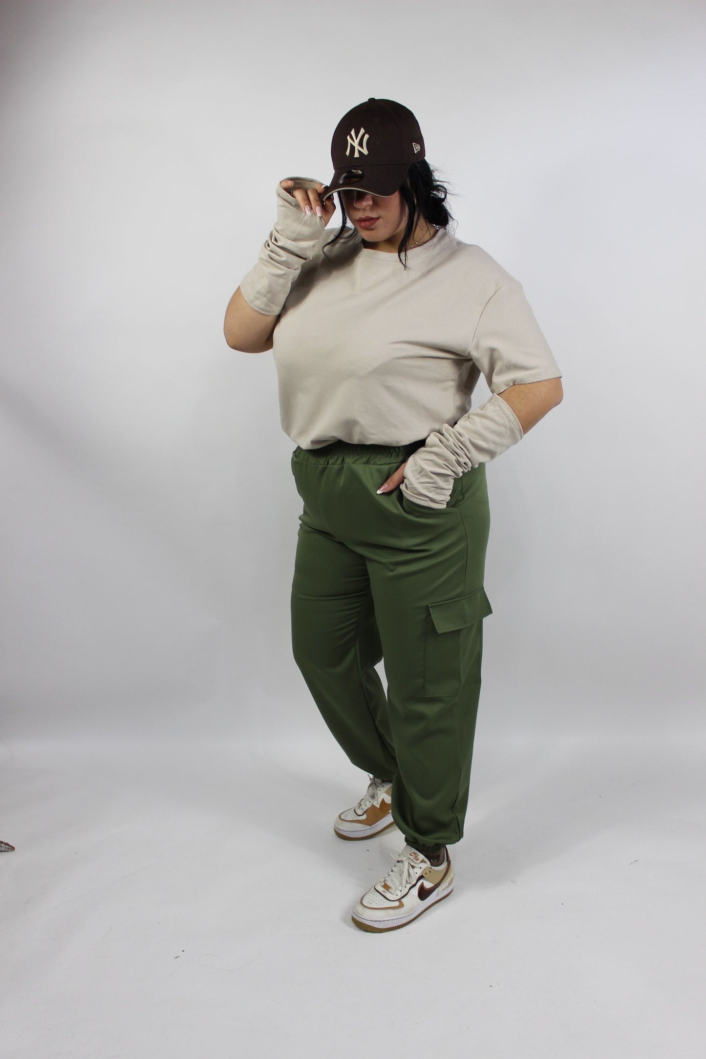 Pantalone Cargo Curvy Verde Militare