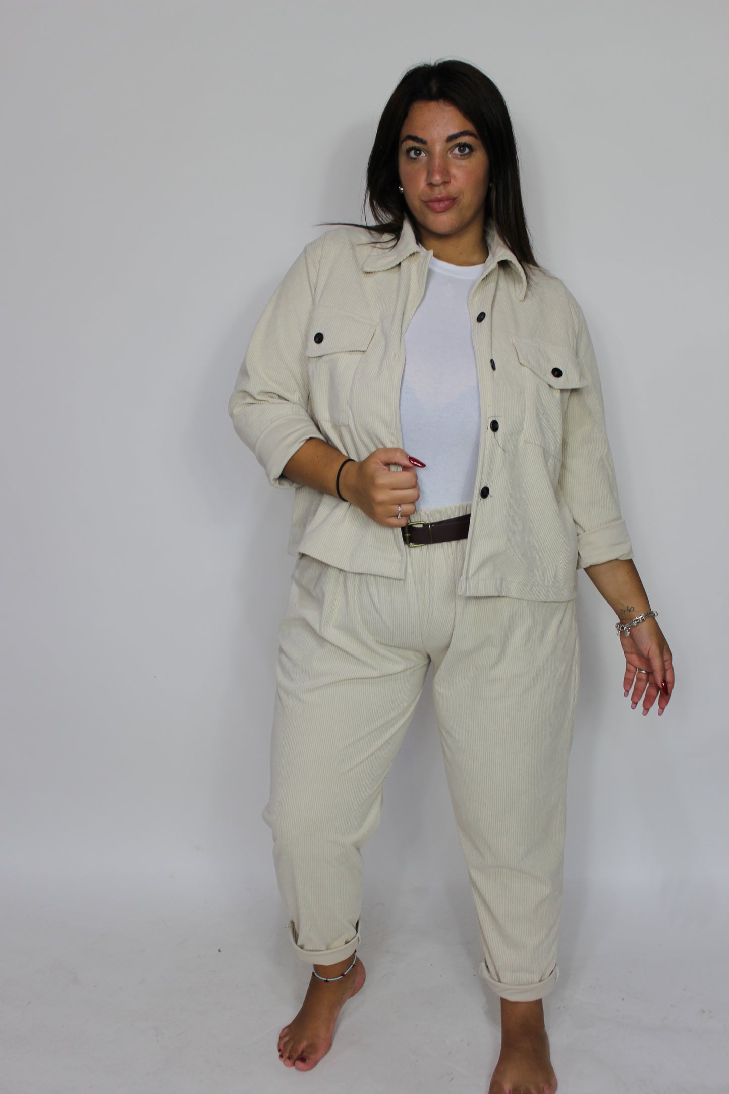 Coordinato in velluto Curvy vari colori