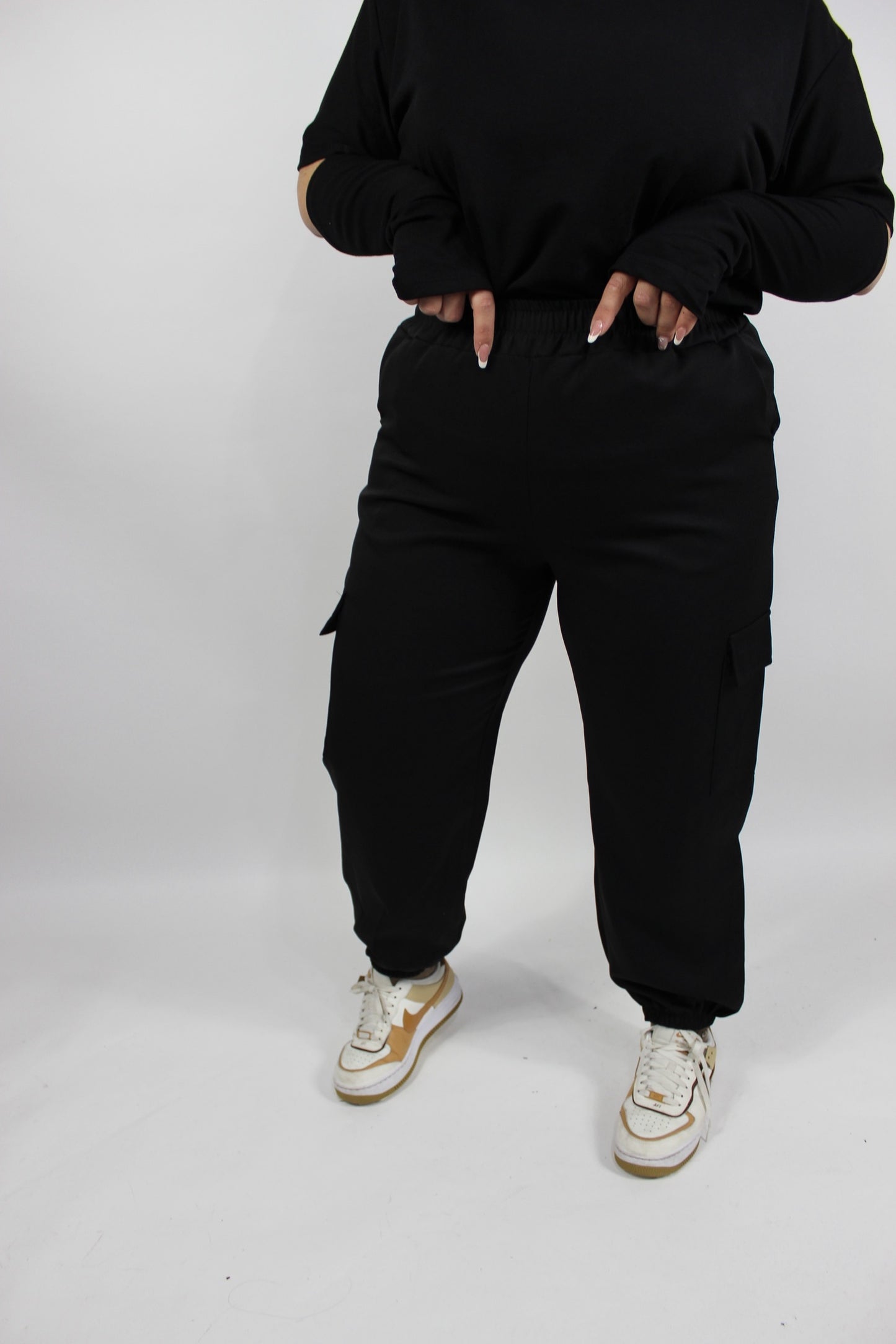 Pantalone Cargo Curvy Nero