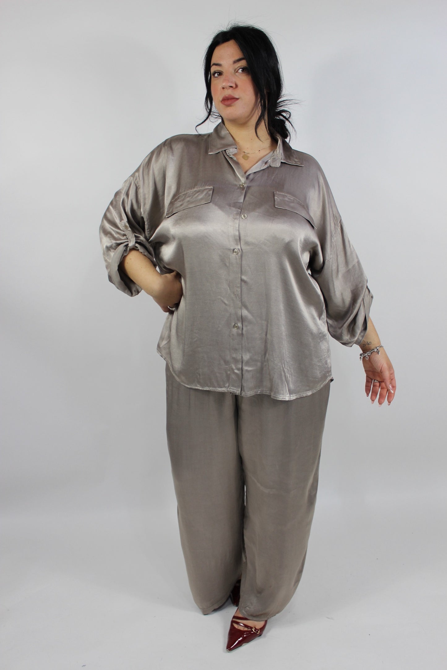 Camicia Felicia Curvy Tortora