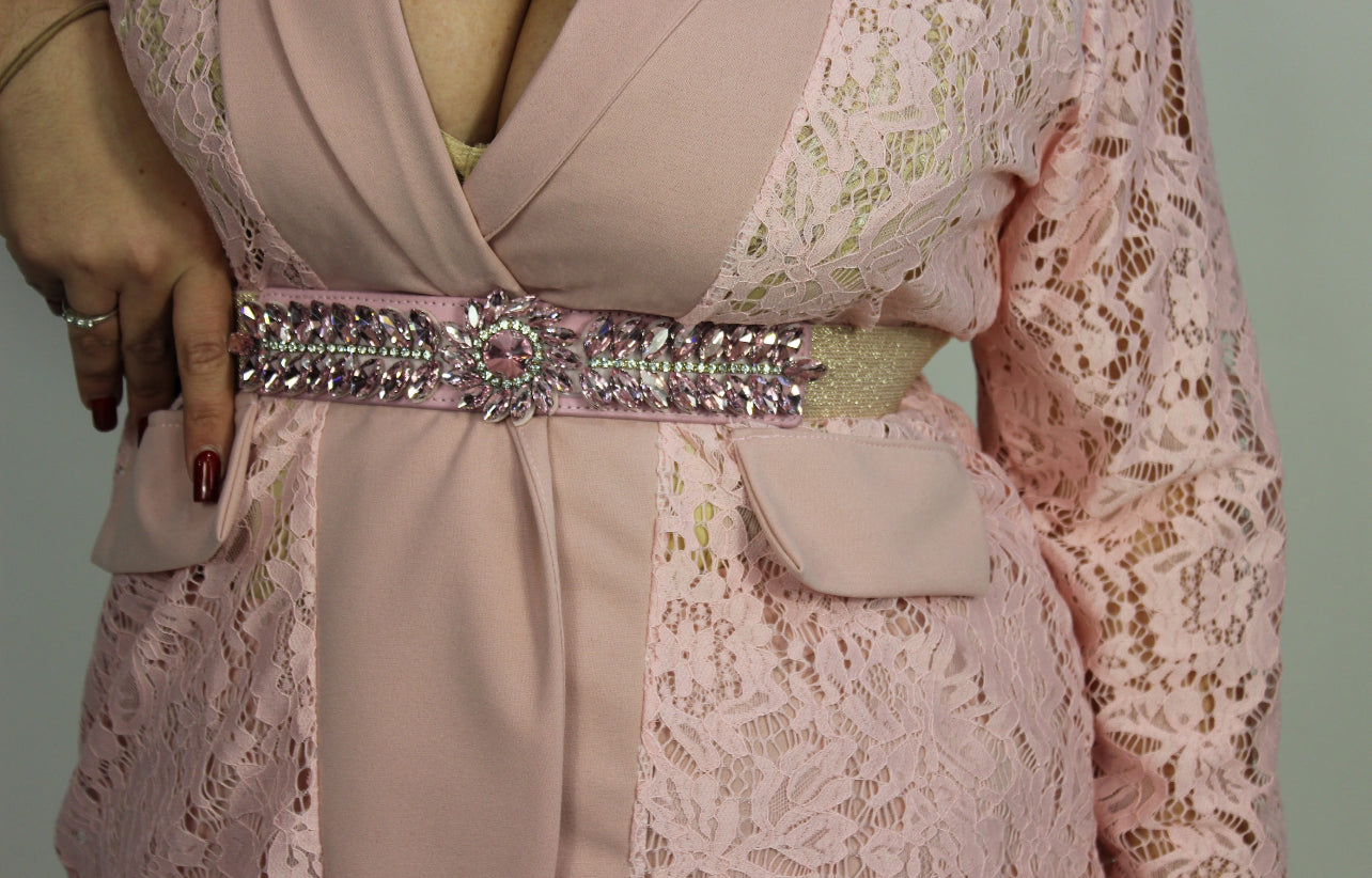 Tailleur Pizzo Curvy Rosa