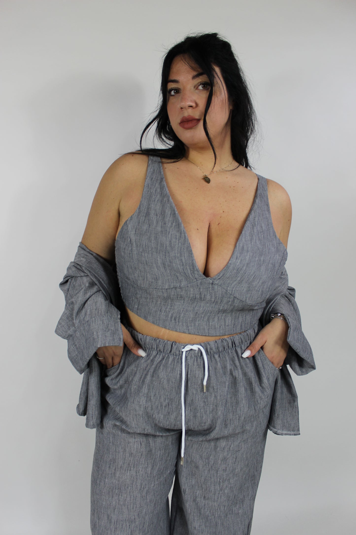 Coordinato Chicca Curvy Grigio Scuro