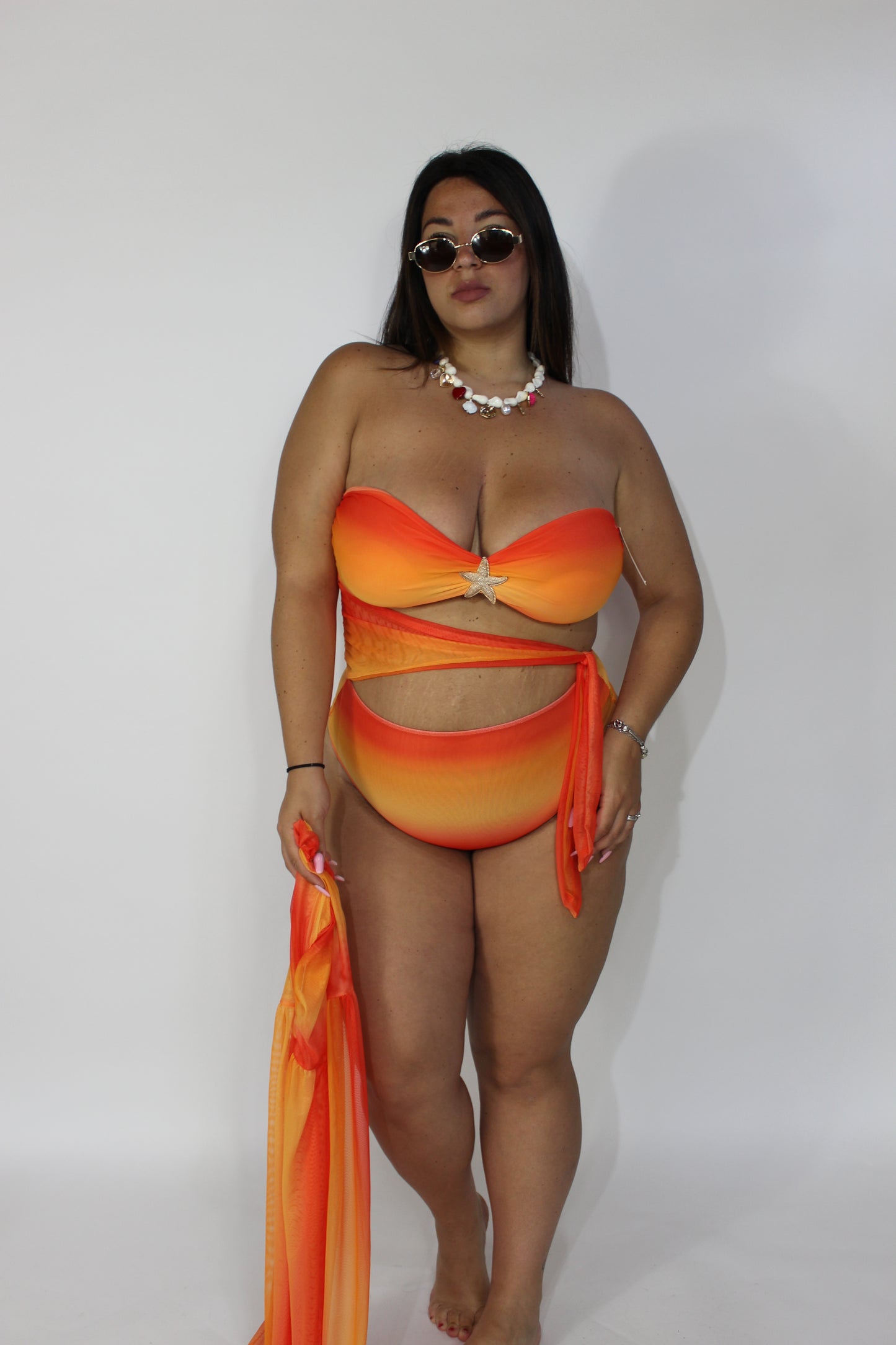 Costume coordinato Zanzibar Curvy Arancio