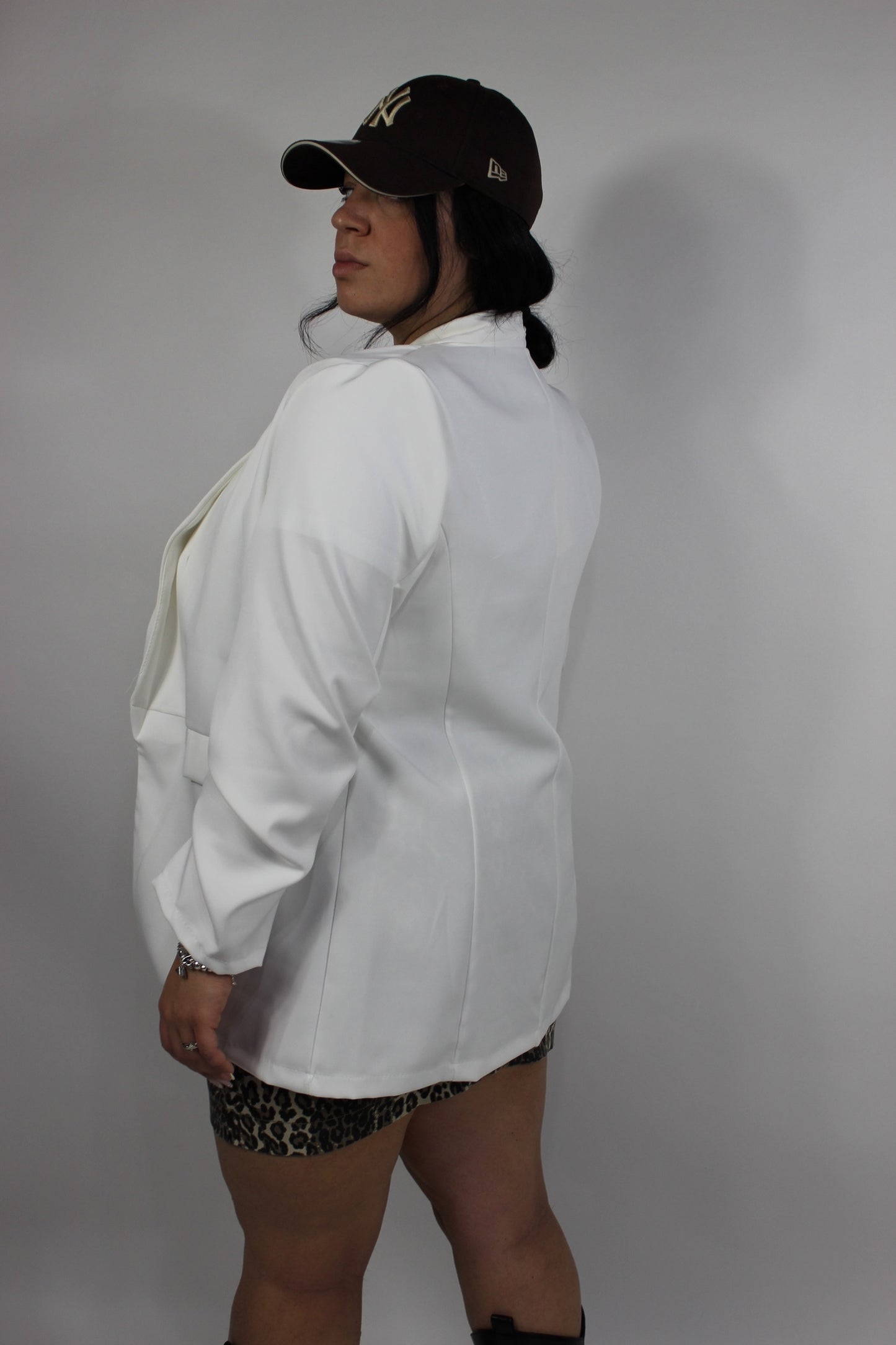 Giacca Drappeggiata Curvy Bianca