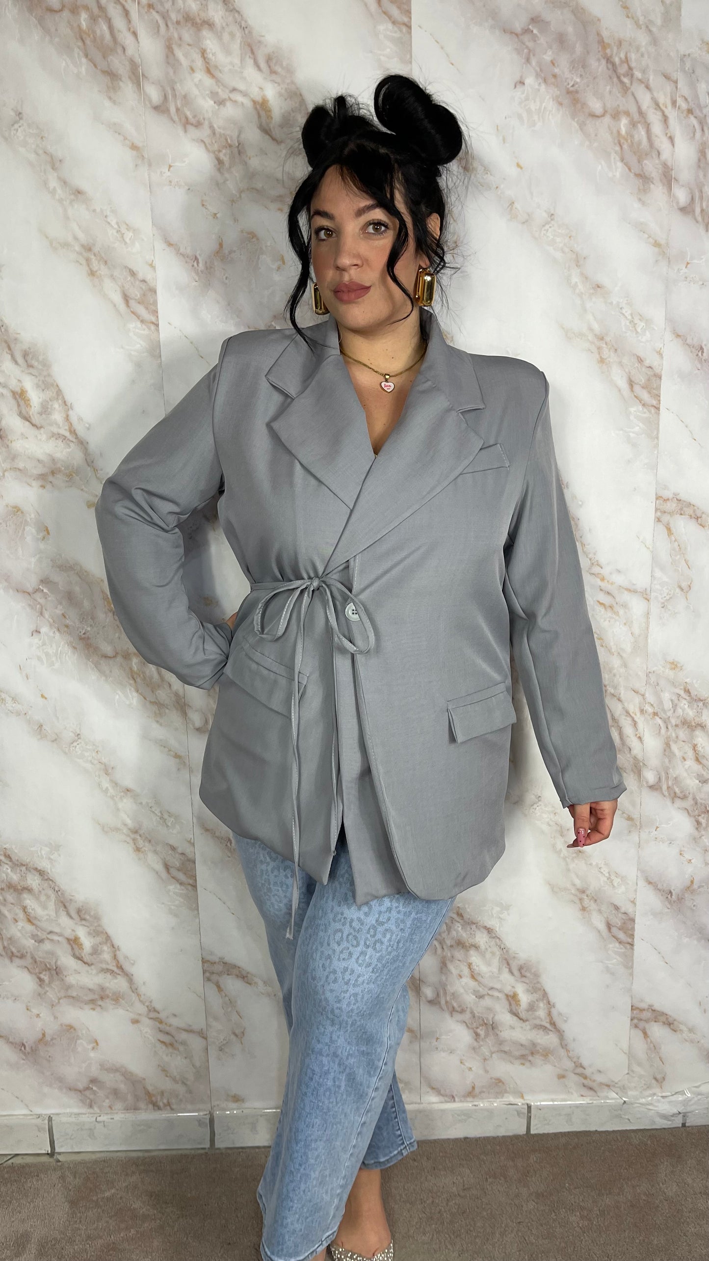 Giacca Spring Grigia curvy