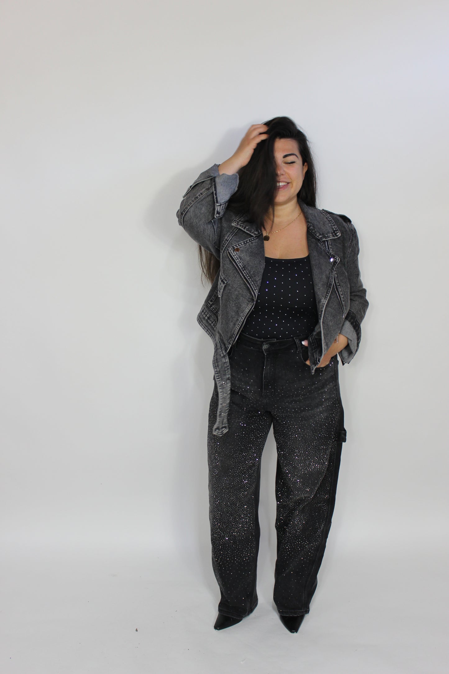 Jeans Ballon Strass Nero (42/52)
