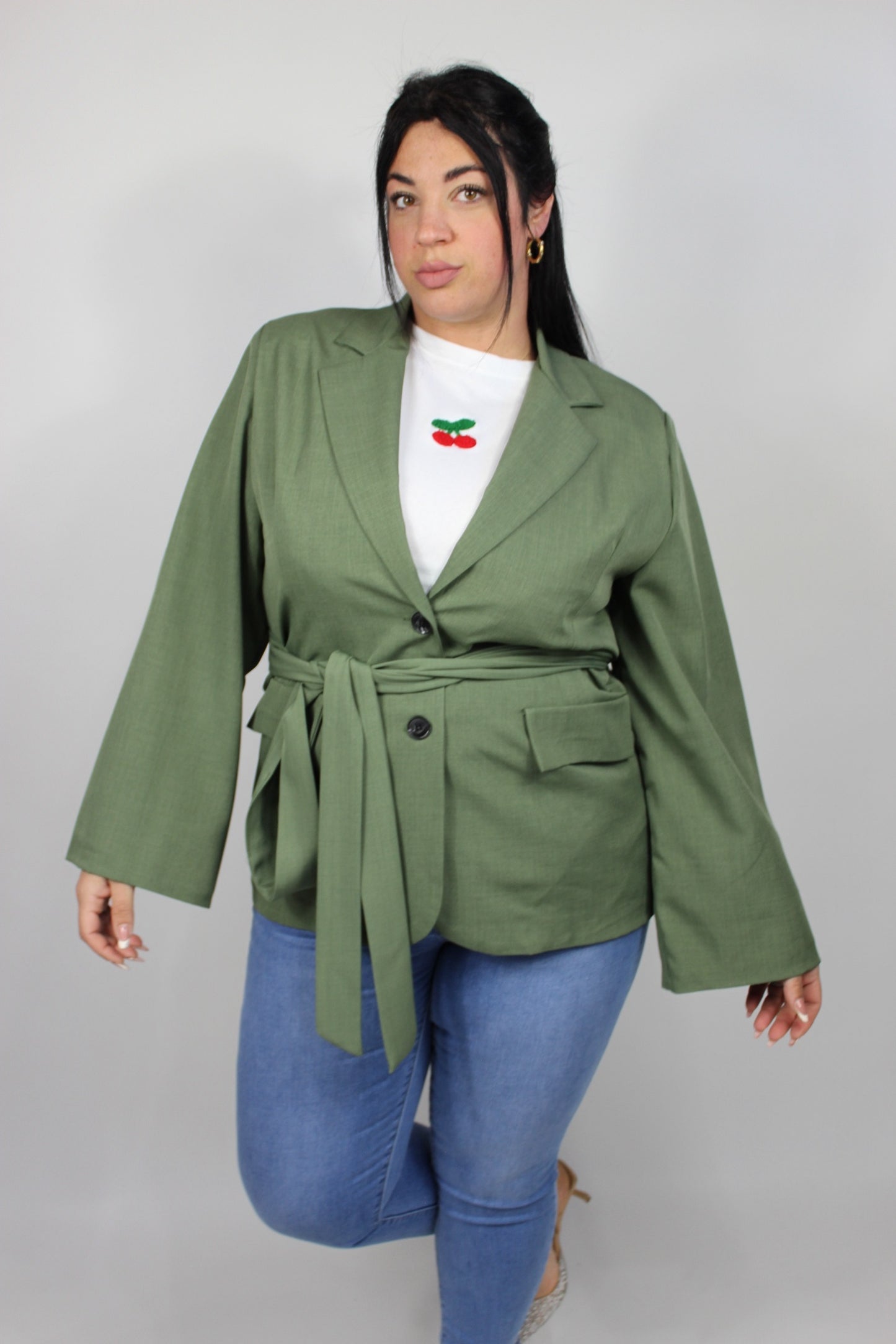 Giacca Coulisse Curvy Verde Militare