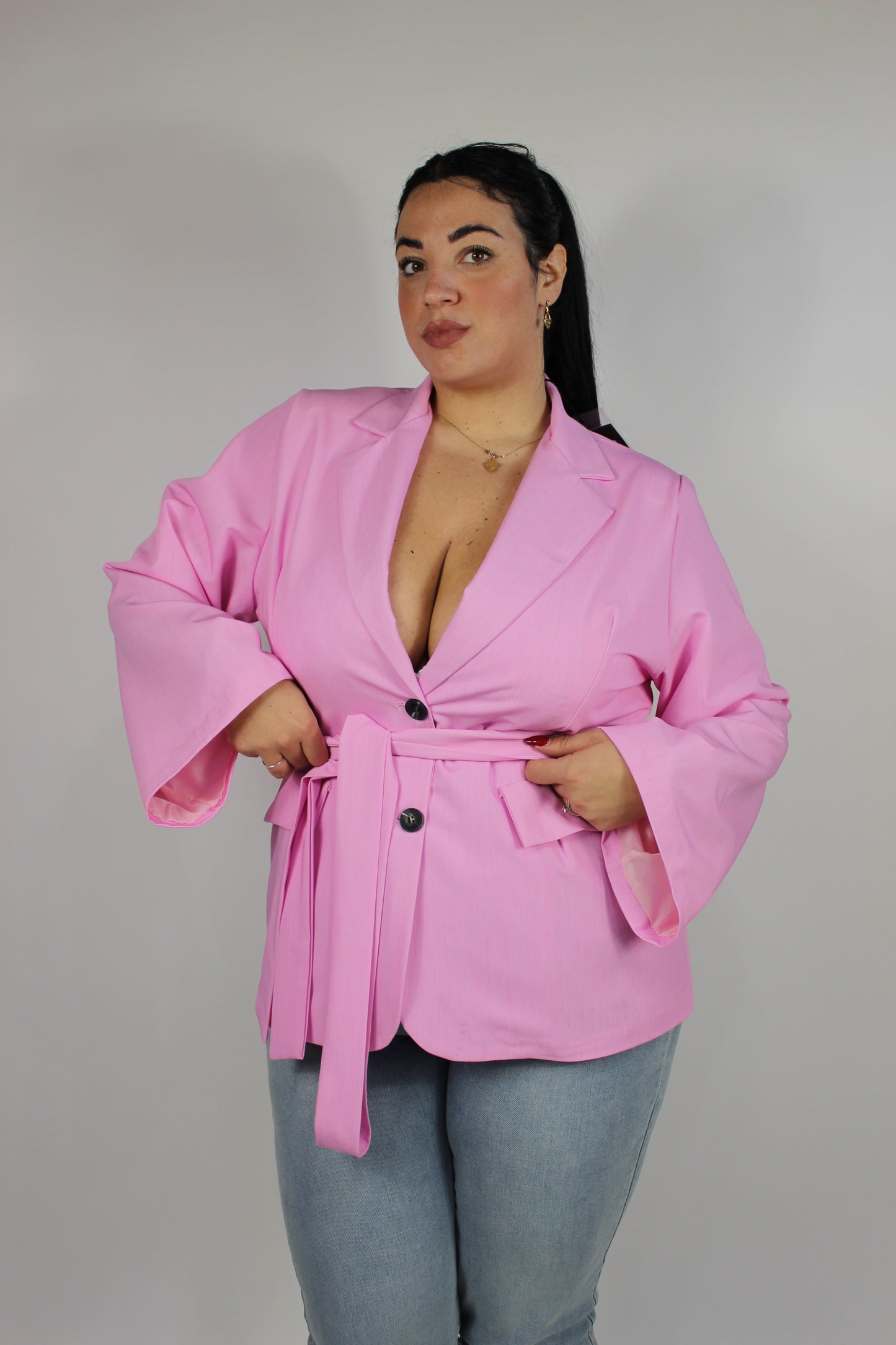 Giacca coulisse Curvy Rosa
