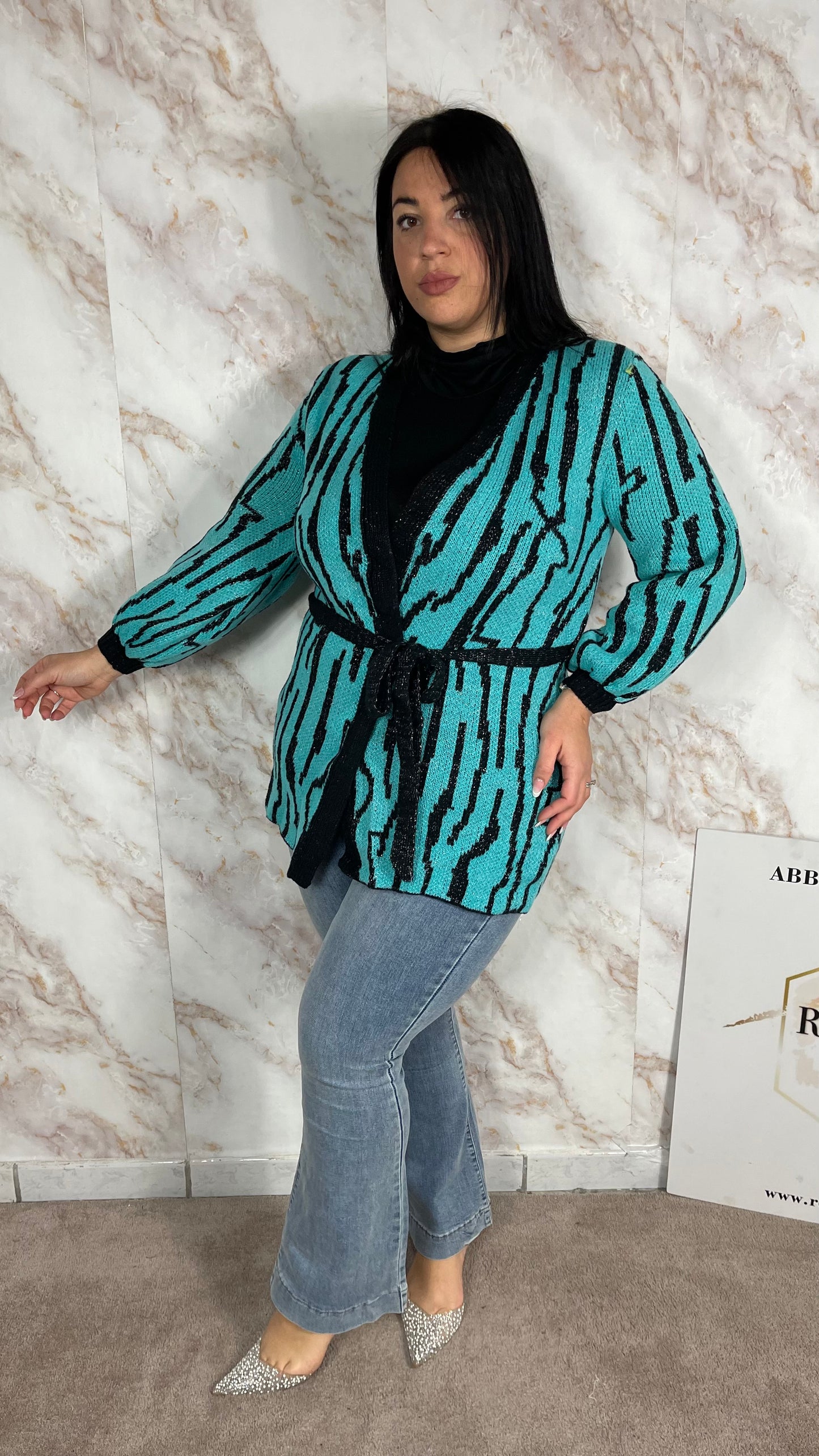 Cardigan Lurex Verde Smeraldo