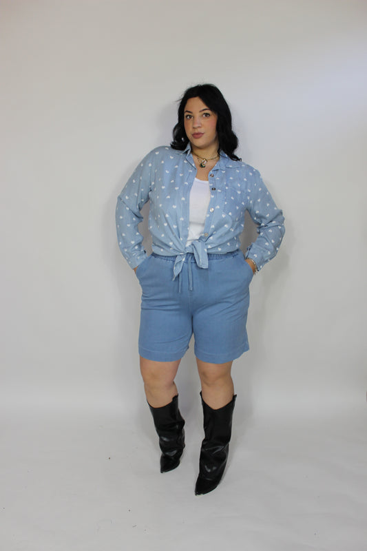 Bermuda effetto Denim Chiaro (M/XXL)