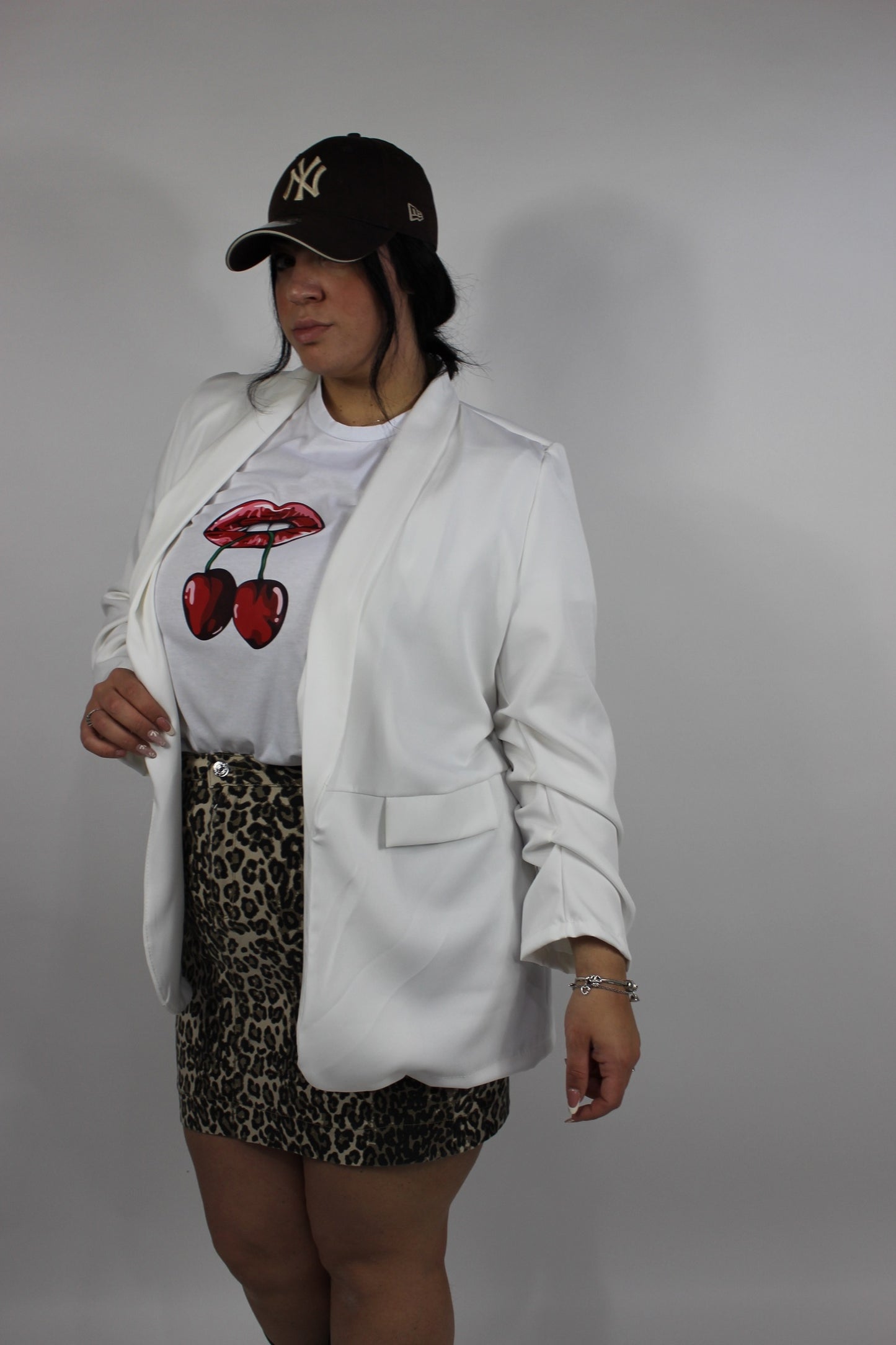 Giacca Drappeggiata Curvy Bianca