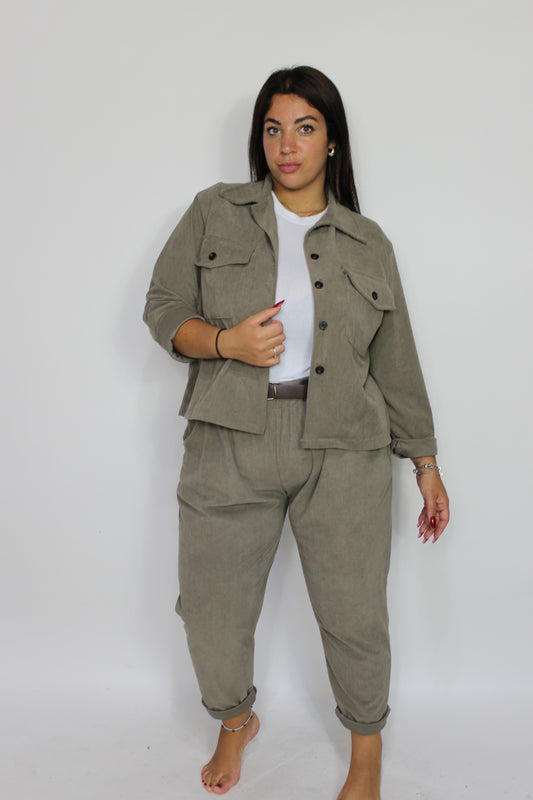 Coordinato in velluto Curvy vari colori