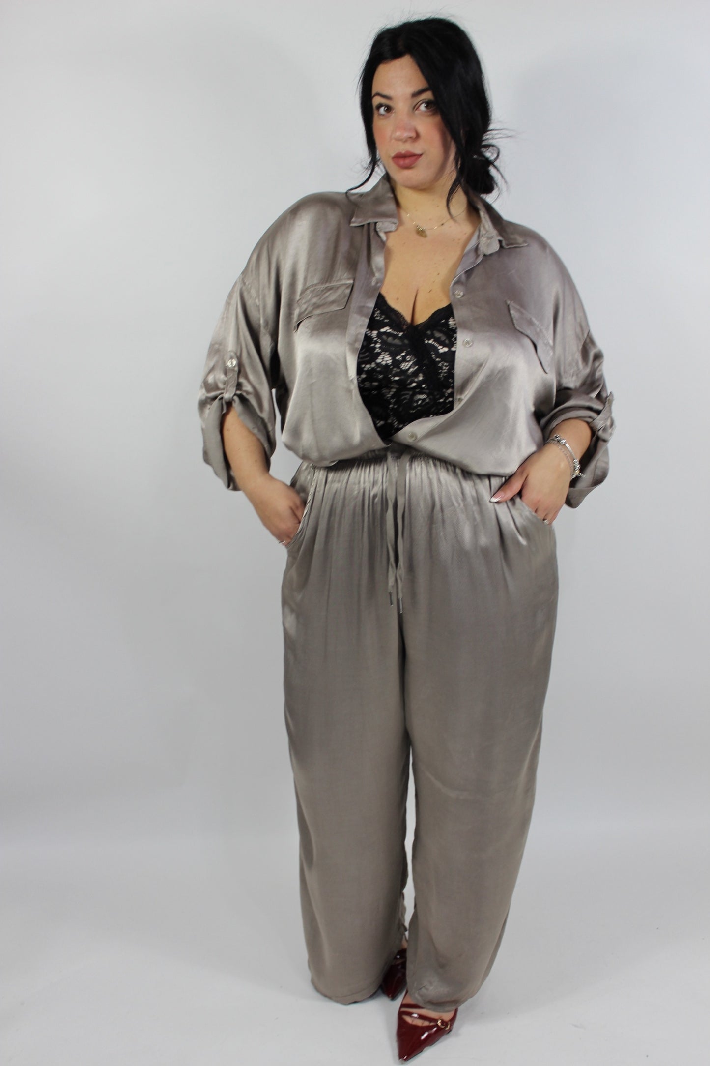 Pantalone Felicia Curvy Tortora