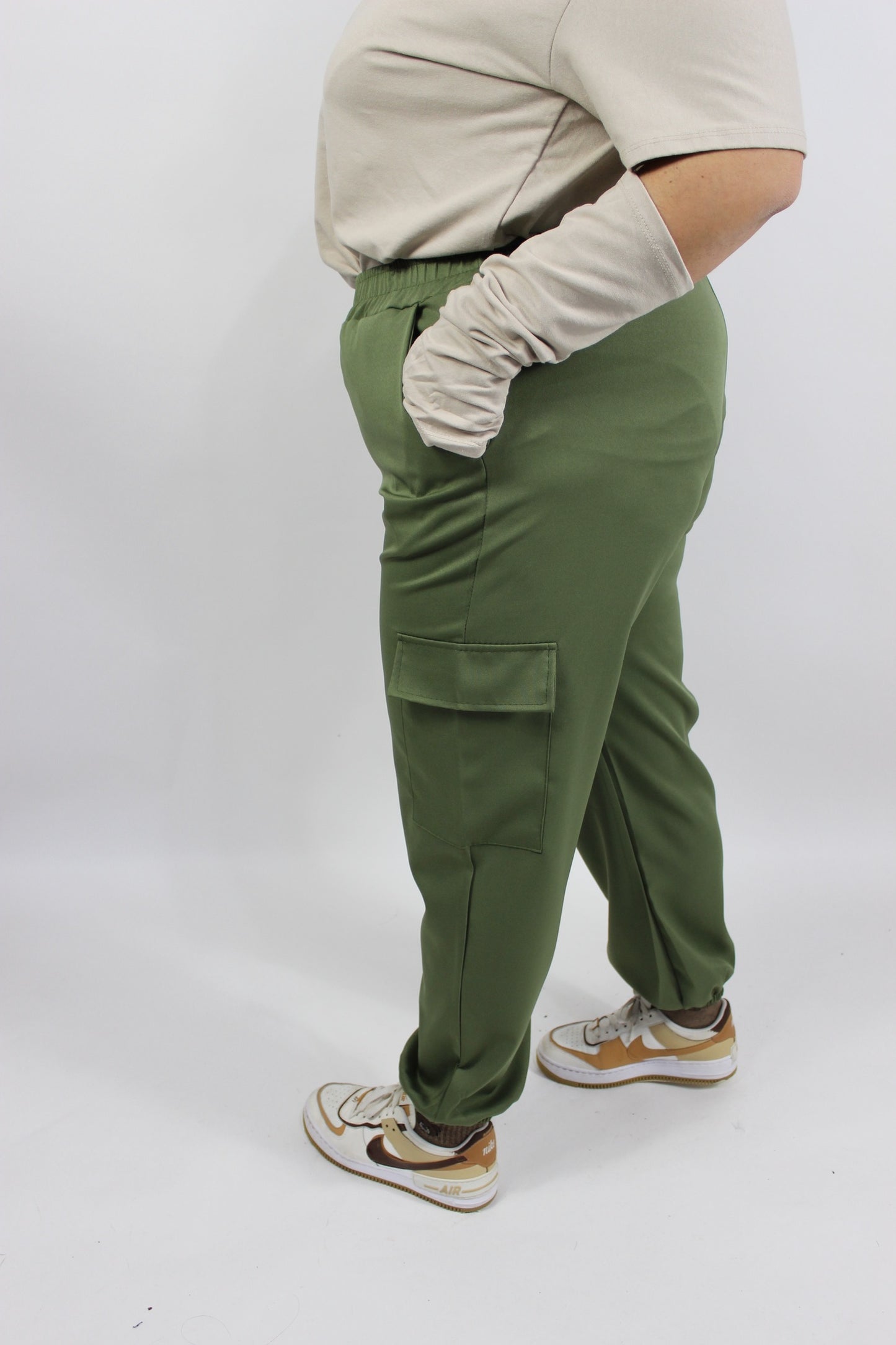 Pantalone Cargo Curvy Verde Militare