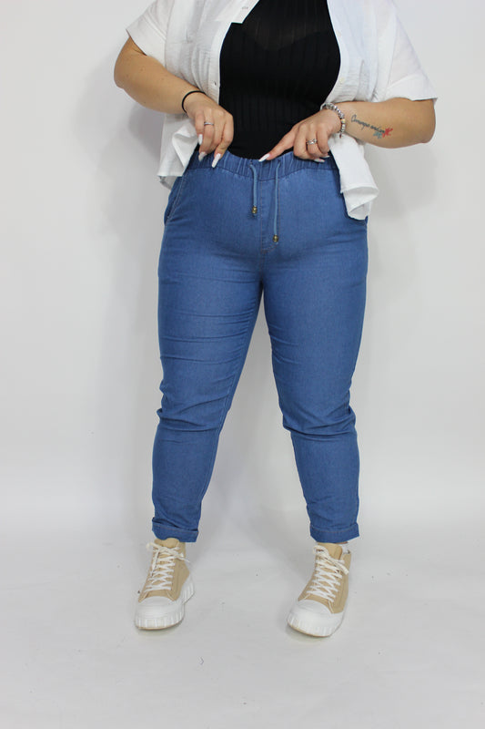 Pantalone effetto Denim chiaro (L/5XL)