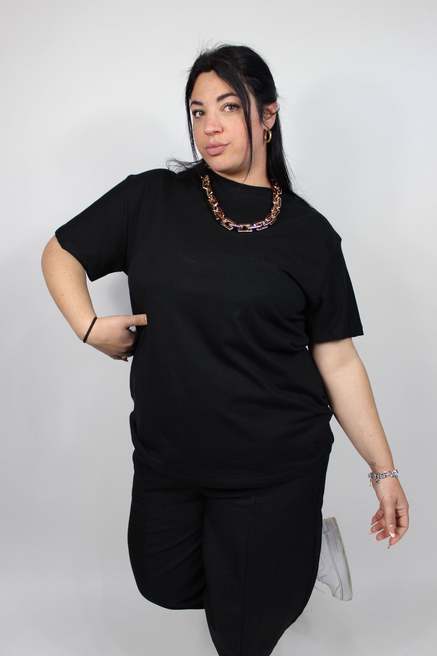 T-Shirt Catena Oversize Nera