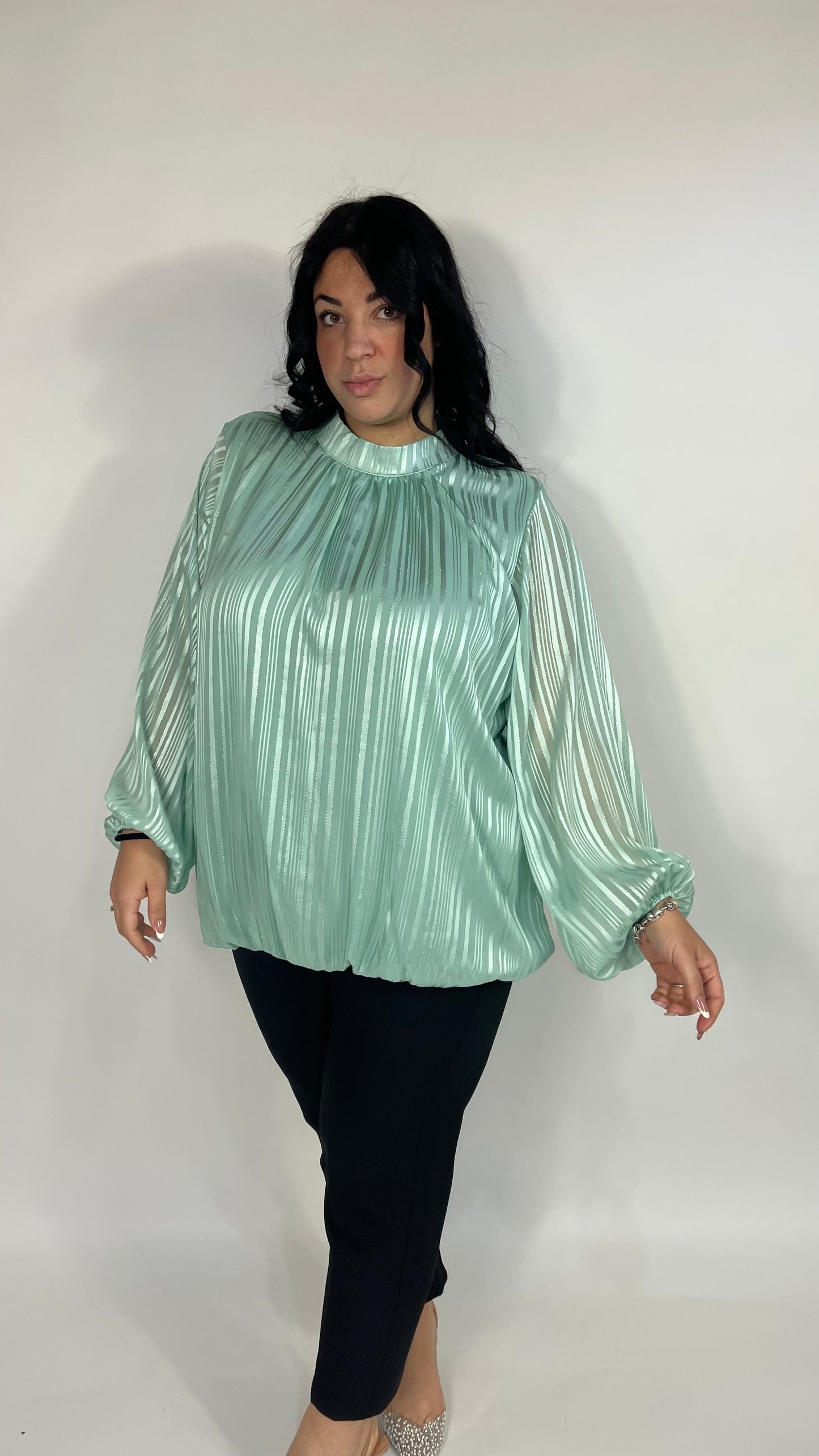 Camicia Curvy 573 Verde Acqua