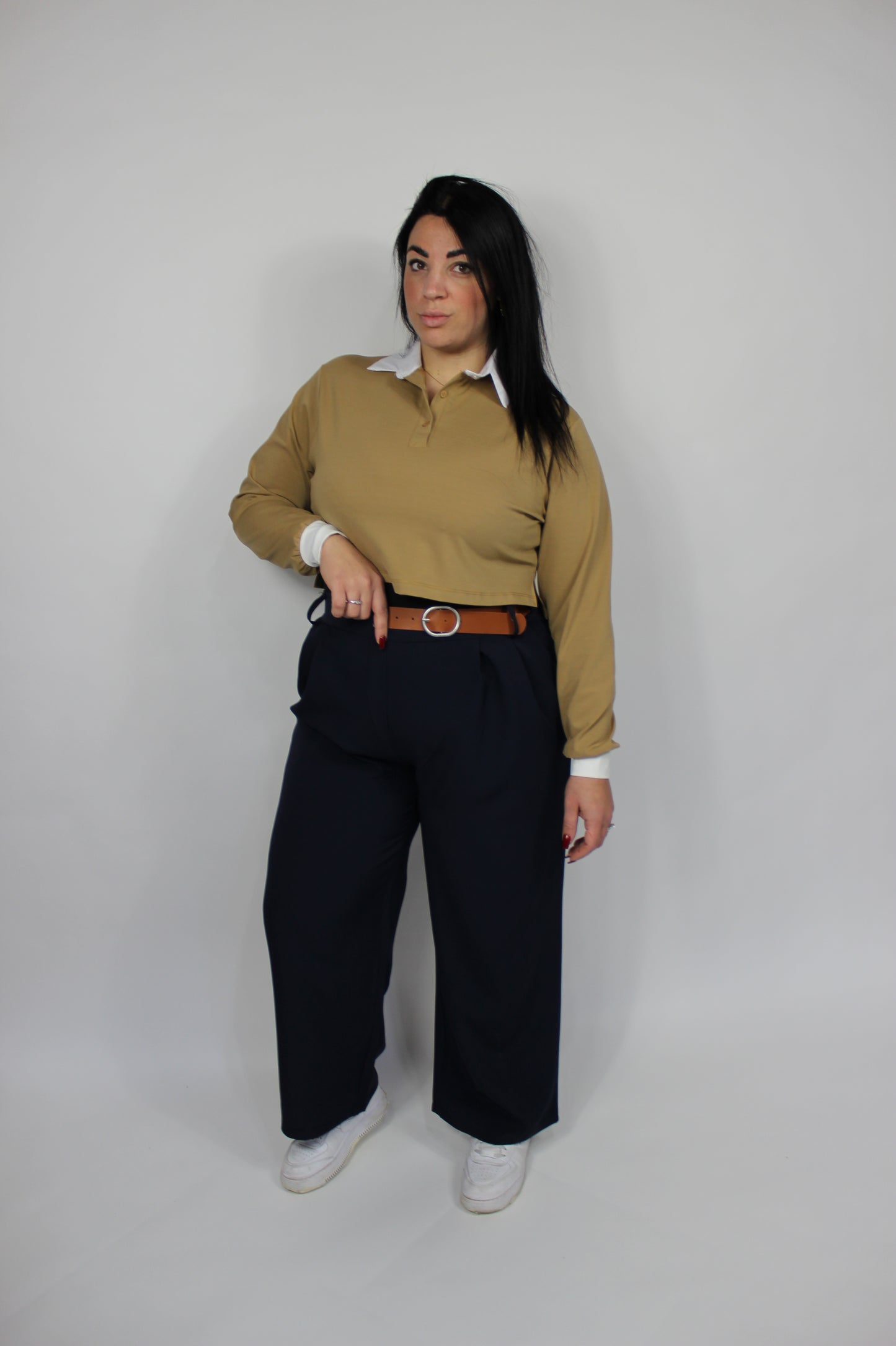Polo Crop Beige Slim & Curvy