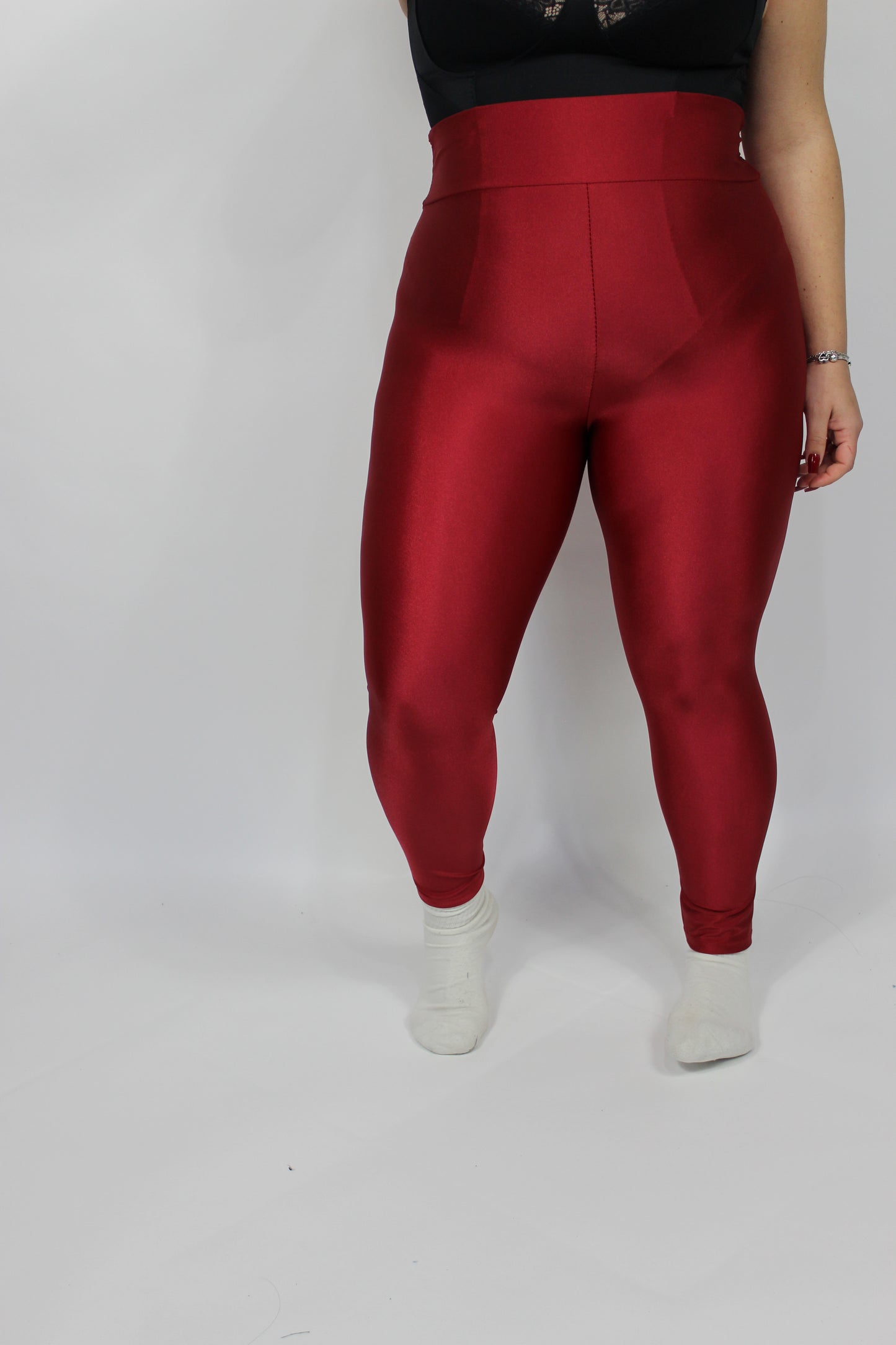 Leggings Satin Curvy Bordeaux