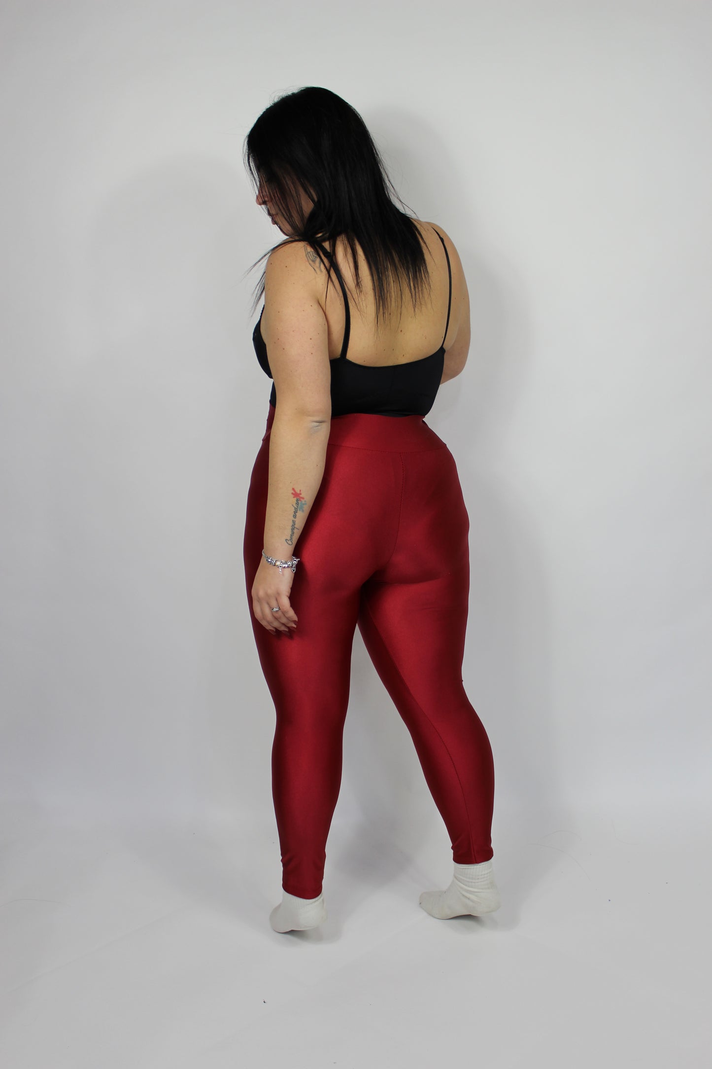 Leggings Satin Curvy Bordeaux