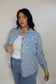 Camicia Cuori Denim Chiaro Oversize