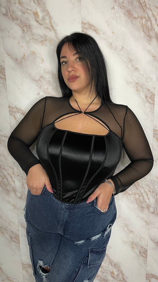 Corpetto Brenda Nero Curvy