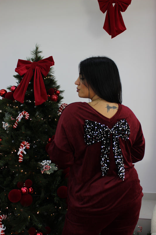 Felpa velluto fiocco CURVY