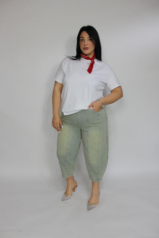 Jeans ballon sabbiato Slim & Curvy