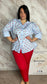 Camicia cuori azzurra curvy