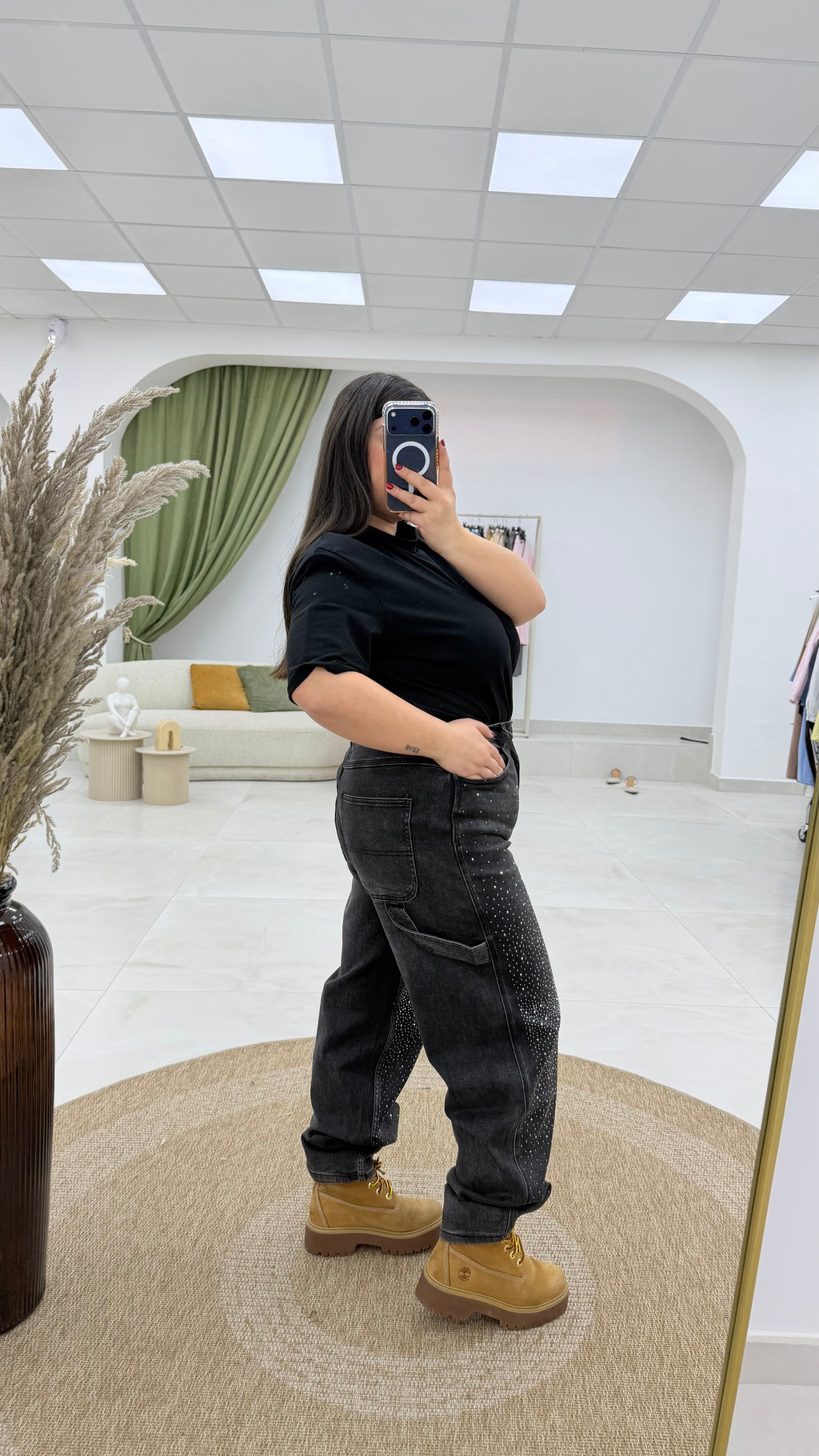 Jeans ballon strass nero (42/52+)