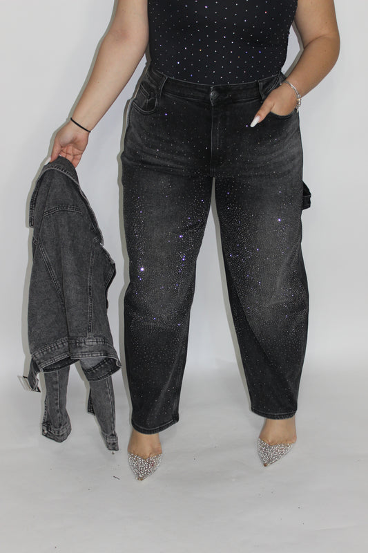 Jeans Ballon Strass Nero (42/52)