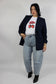 Giacca Drappeggiata Curvy Blu notte