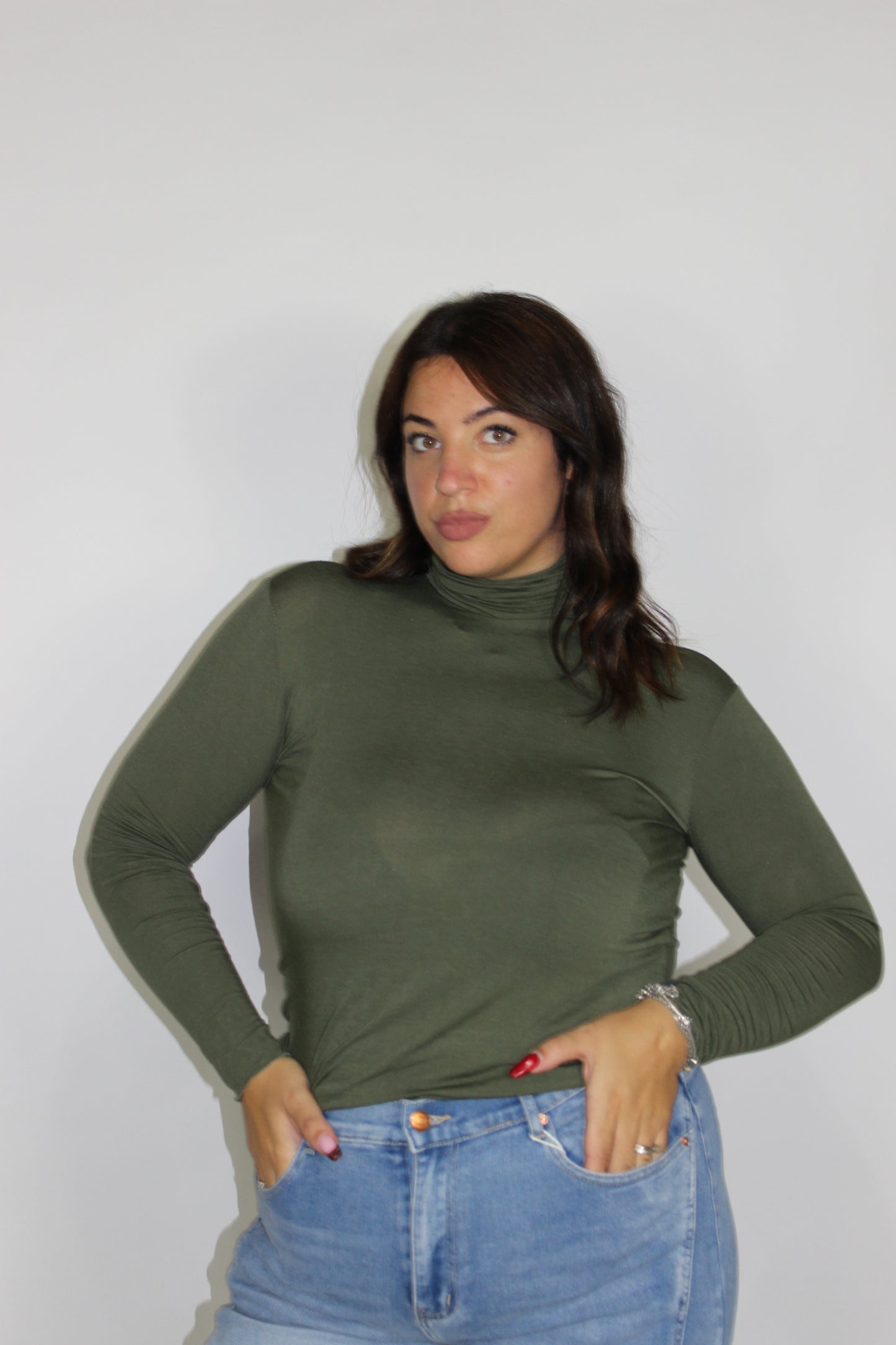 Maglia Cashmere collo alto Curvy 11 colori