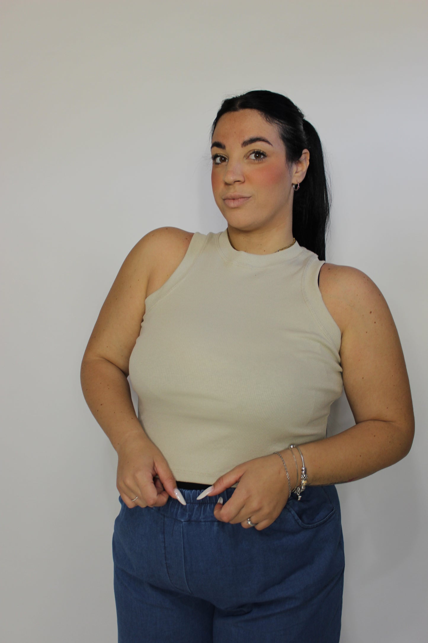 Canotta a costine Curvy VARI COLORI