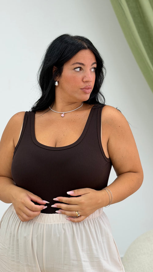Canotta basic a costine Curvy