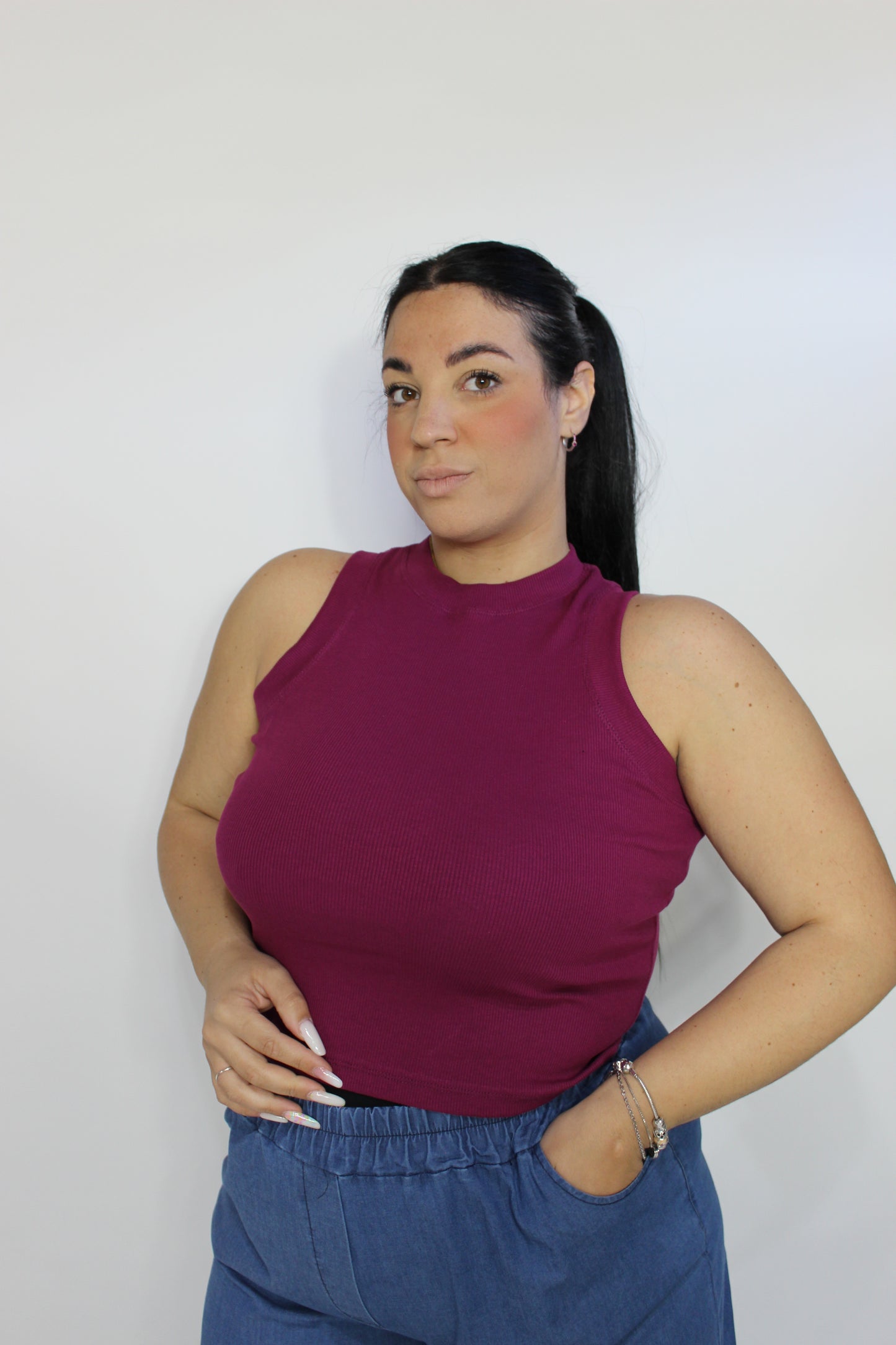 Canotta a costine Curvy VARI COLORI