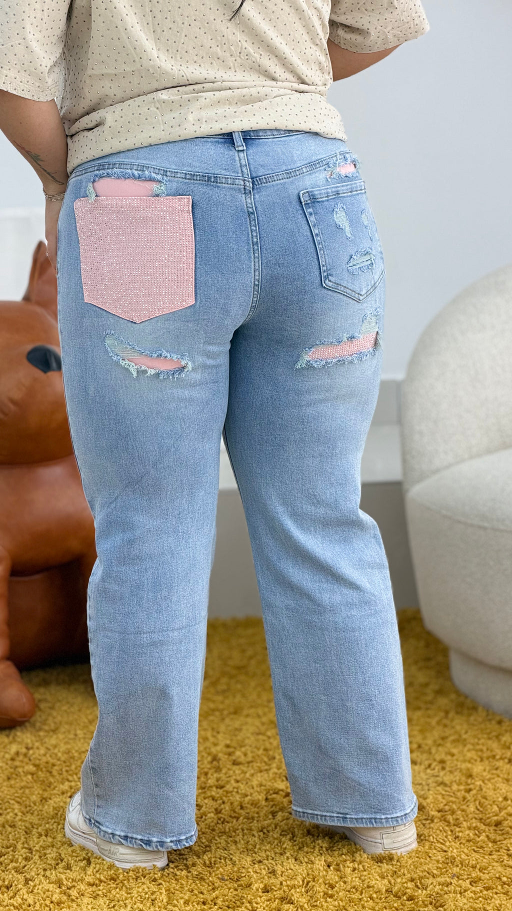 Jeans tasca rosa (42/52)