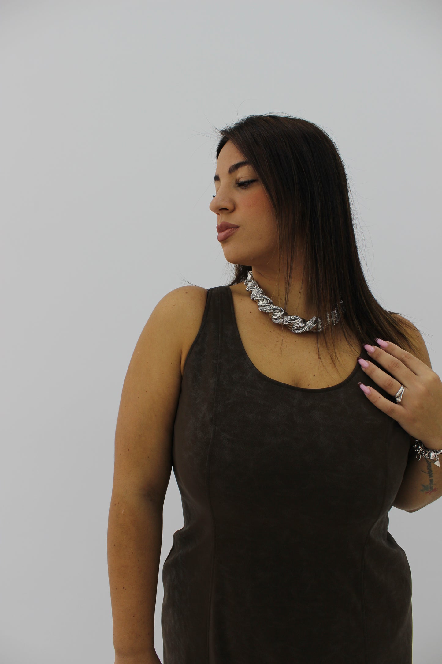 Collana treccia strass