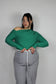 Maglia Kim Drappeggio Curvy Verde