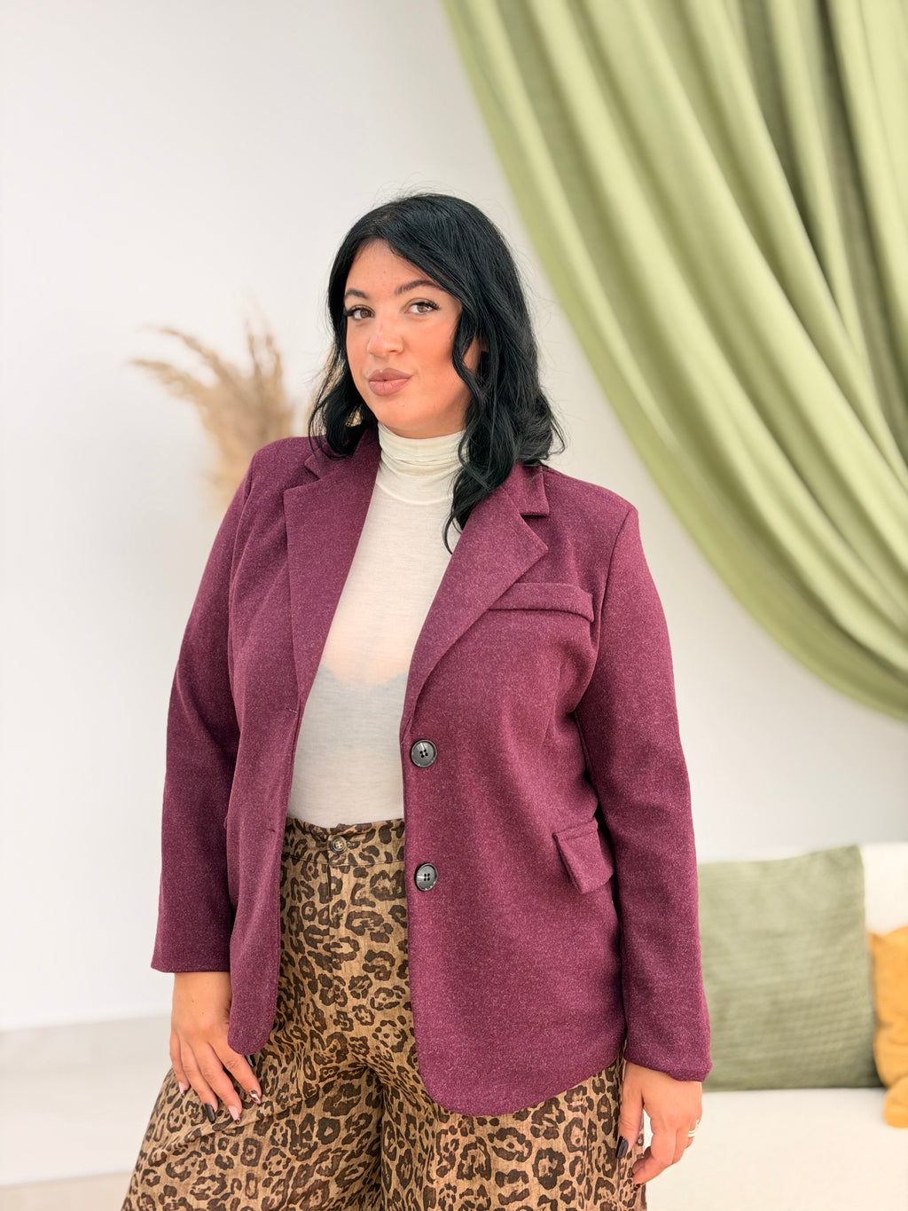 Giacca in panno Curvy