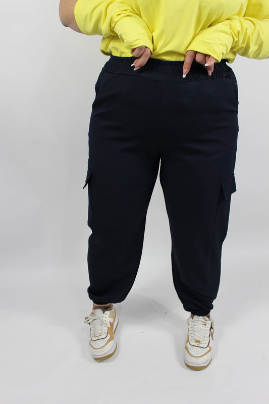 Pantalone Cargo Curvy Blu notte