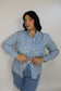 Camicia Cuori Denim Chiaro Oversize